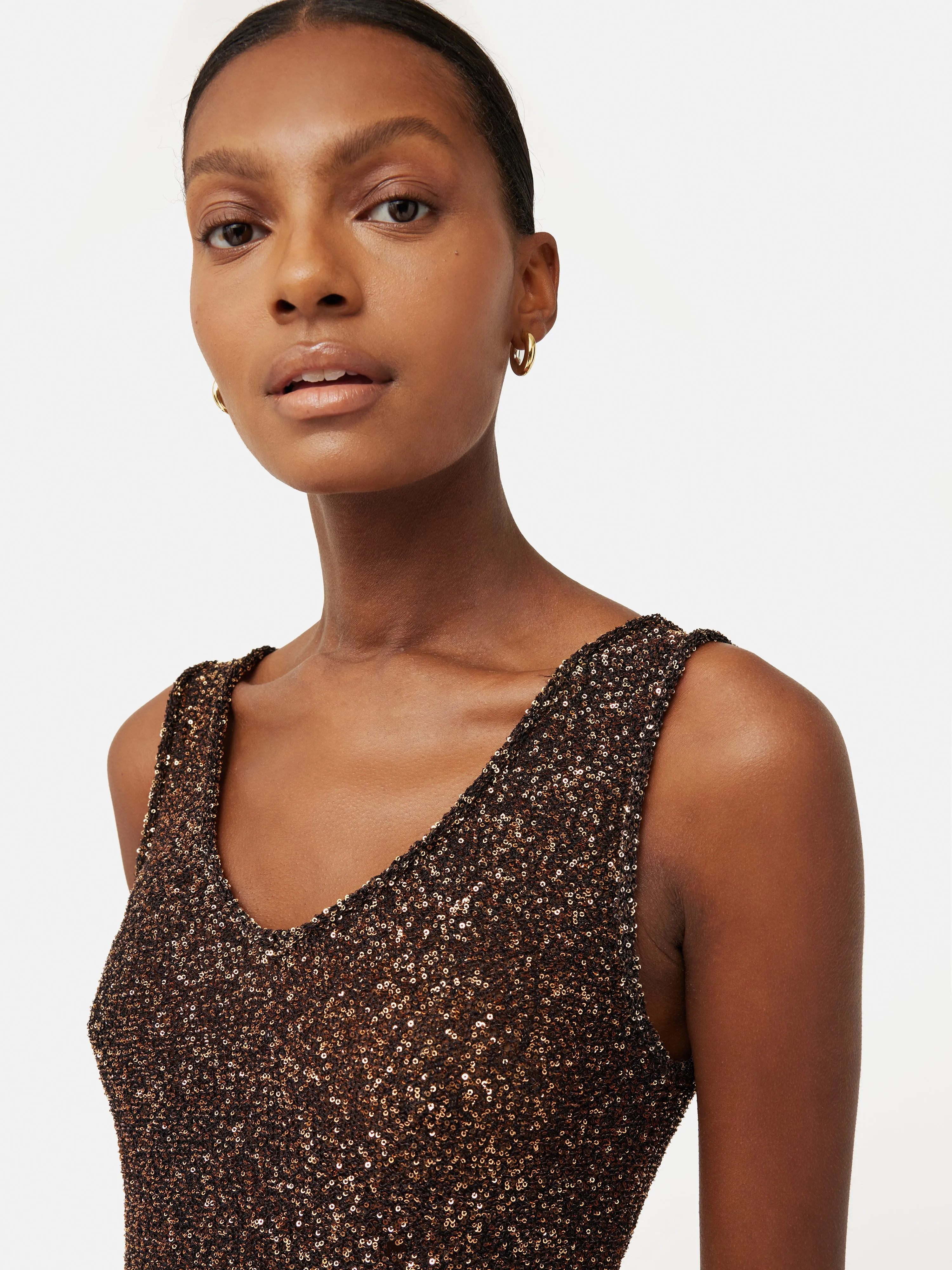Sequin Knit Vest | Brown sold by Jigsaw product image thumbnail 3