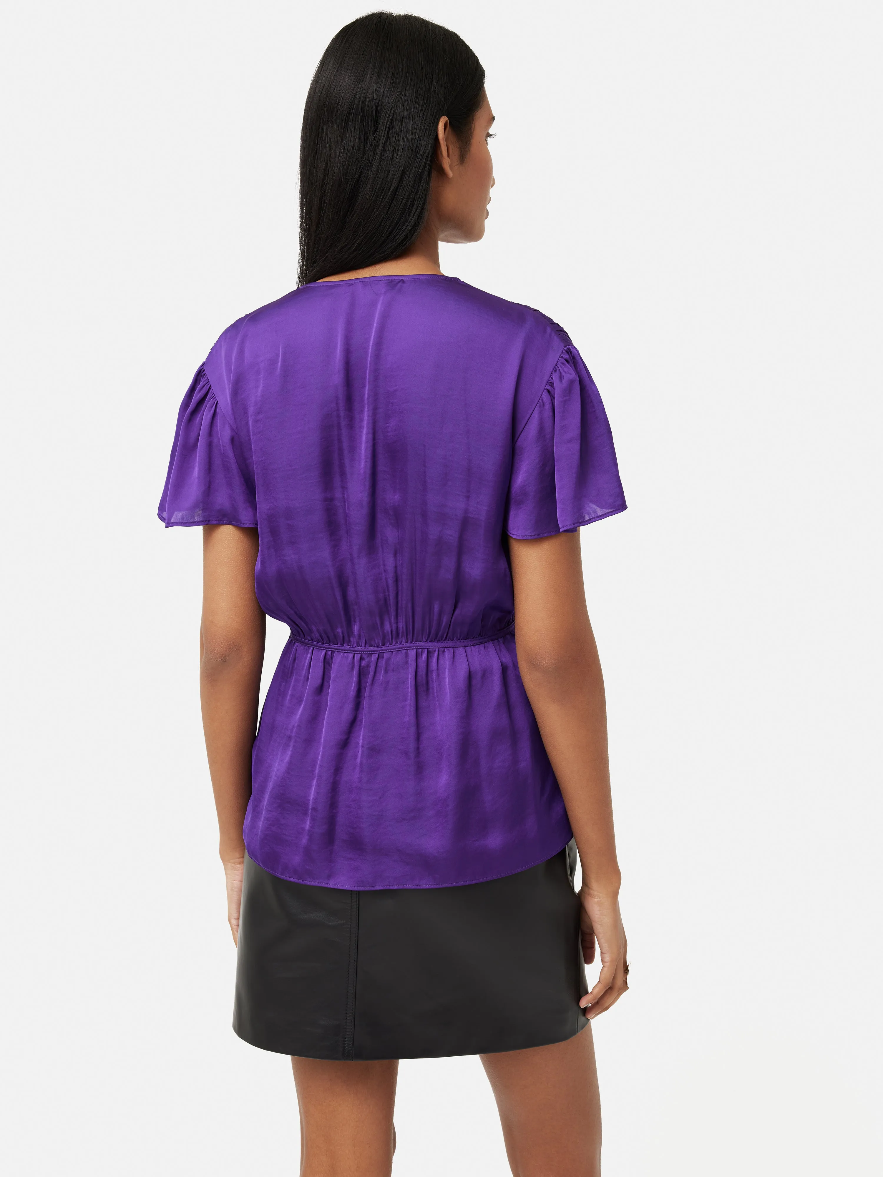Recycled Satin Drape Top | Purple sold by Jigsaw product image thumbnail 5