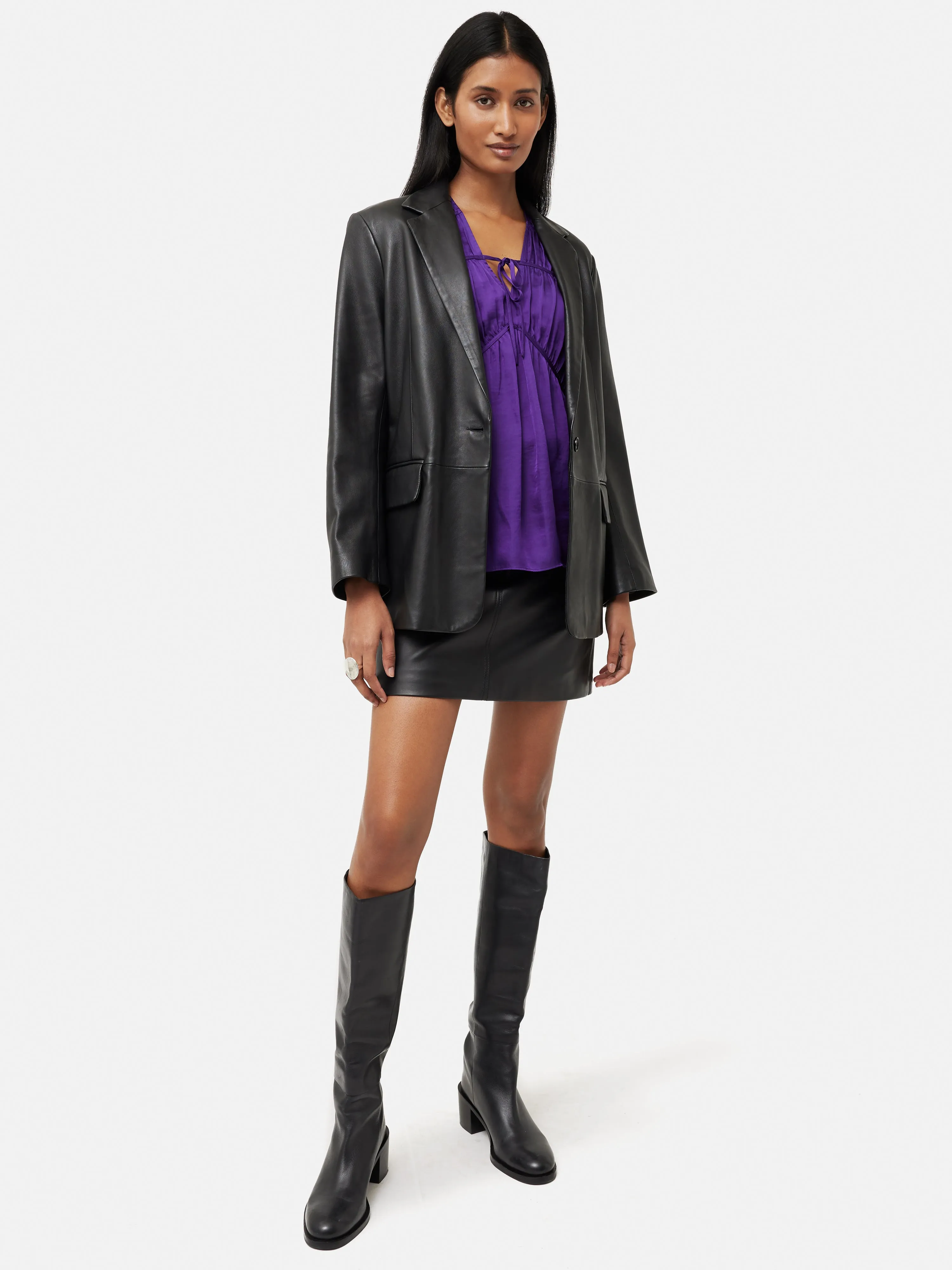 Recycled Satin Drape Top | Purple sold by Jigsaw product image thumbnail 3