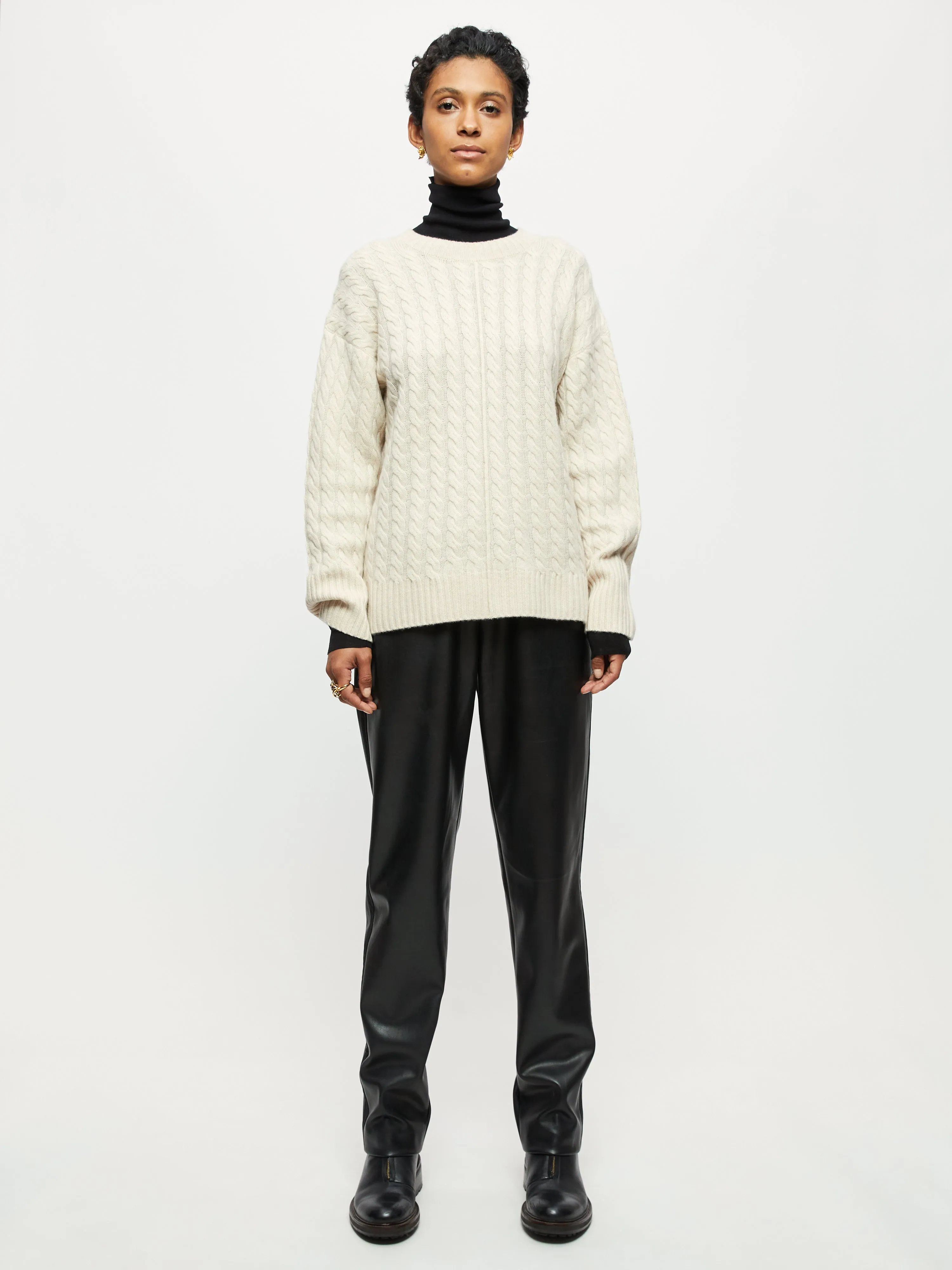 Merino Cashmere Cable Jumper | Beige sold by Jigsaw product image thumbnail 3