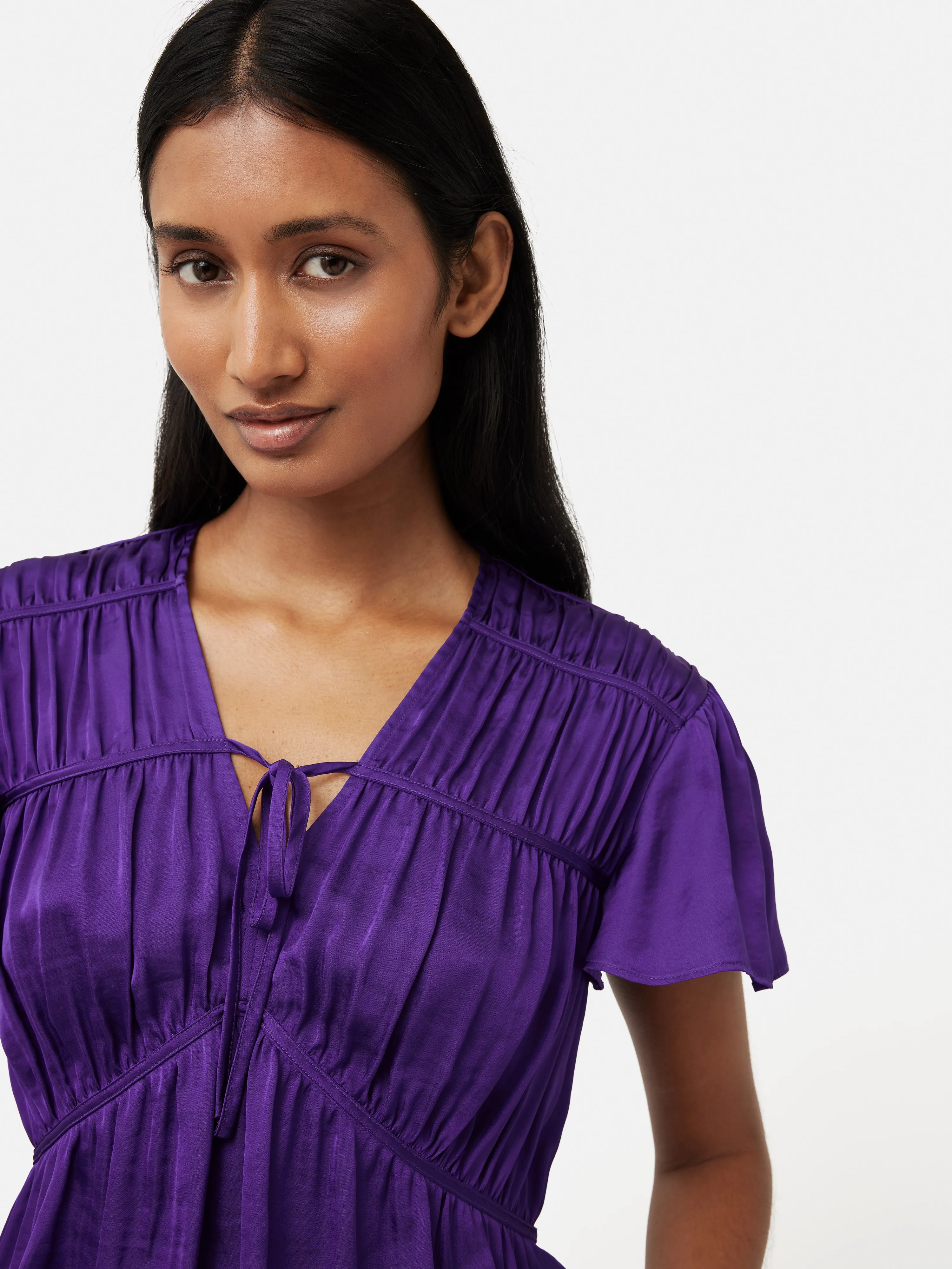 Recycled Satin Drape Top | Purple sold by Jigsaw product image thumbnail 2