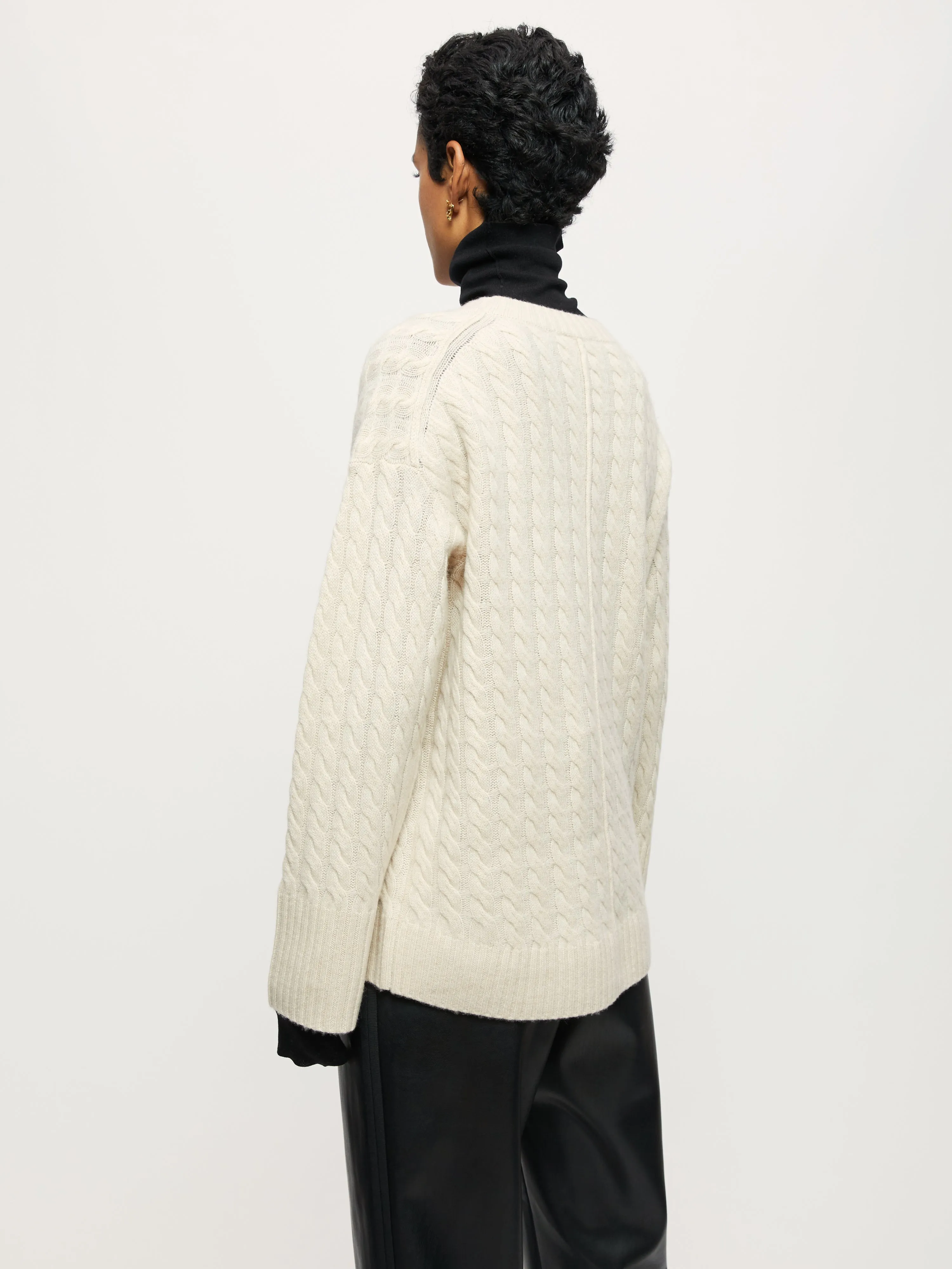 Merino Cashmere Cable Jumper | Beige sold by Jigsaw product image thumbnail 5