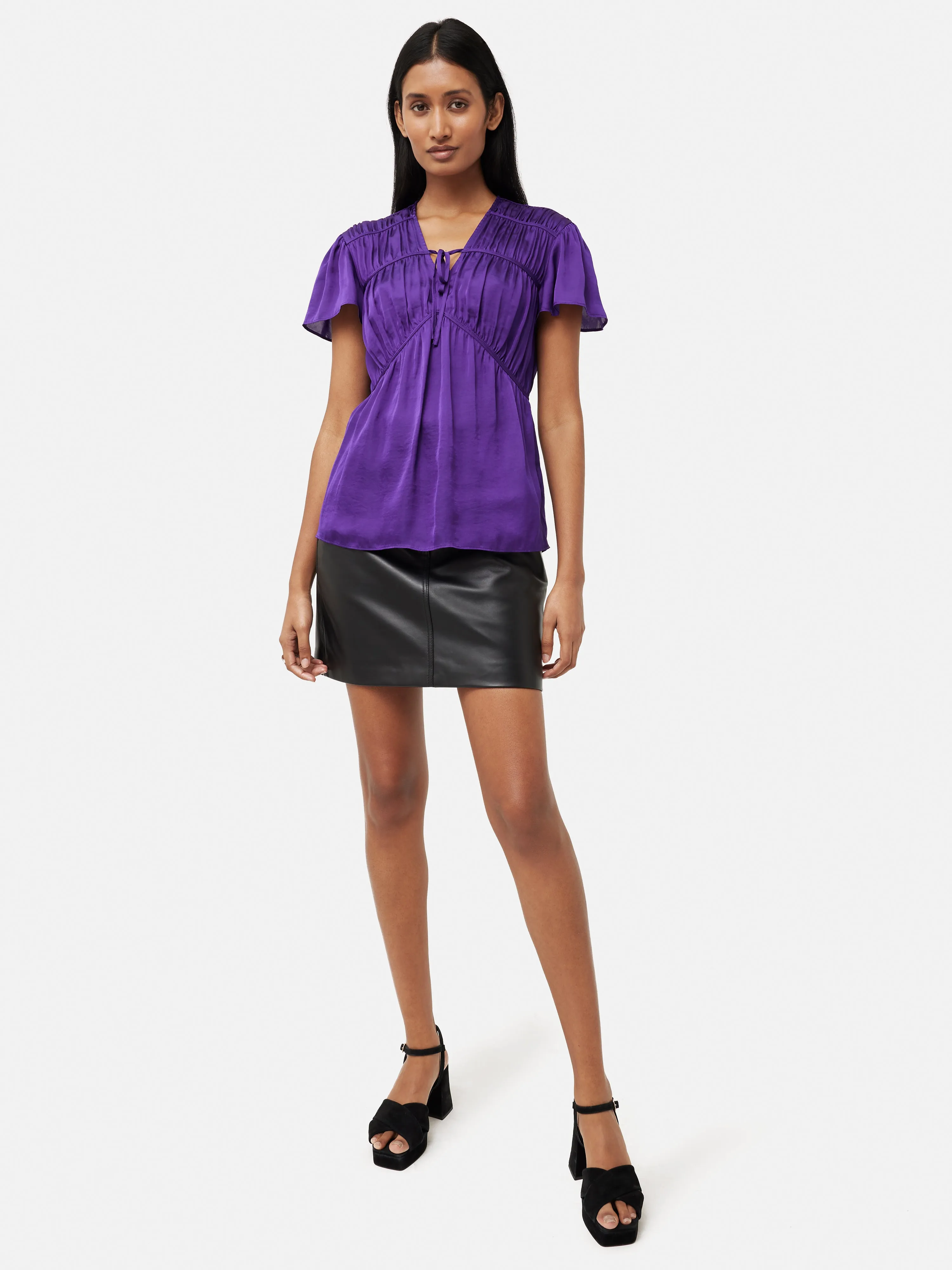 Recycled Satin Drape Top | Purple sold by Jigsaw product image thumbnail 4