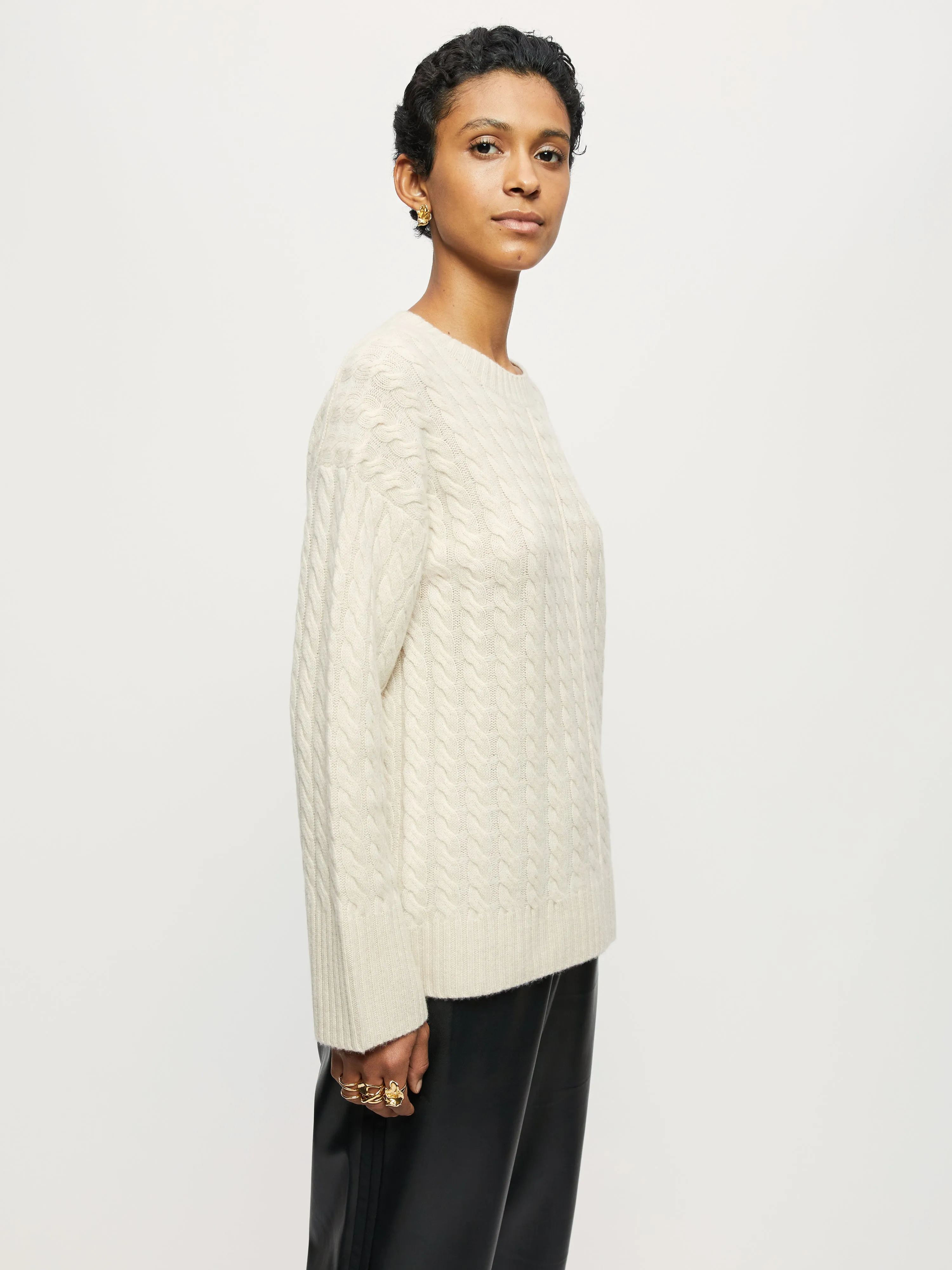 Merino Cashmere Cable Jumper | Beige sold by Jigsaw product image thumbnail 4
