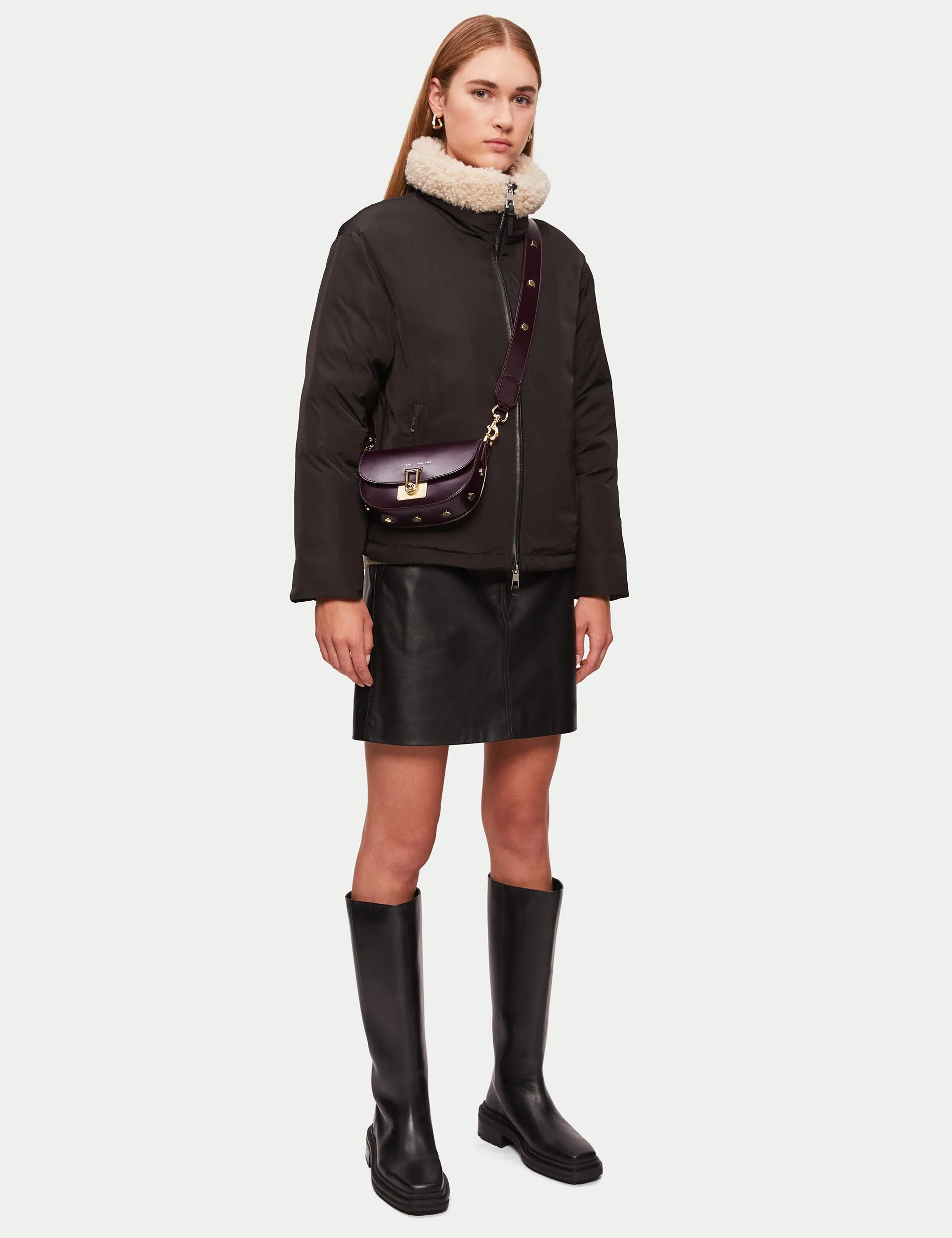 Denbigh Studded Leather Bag | Brown sold by Jigsaw product image thumbnail 5