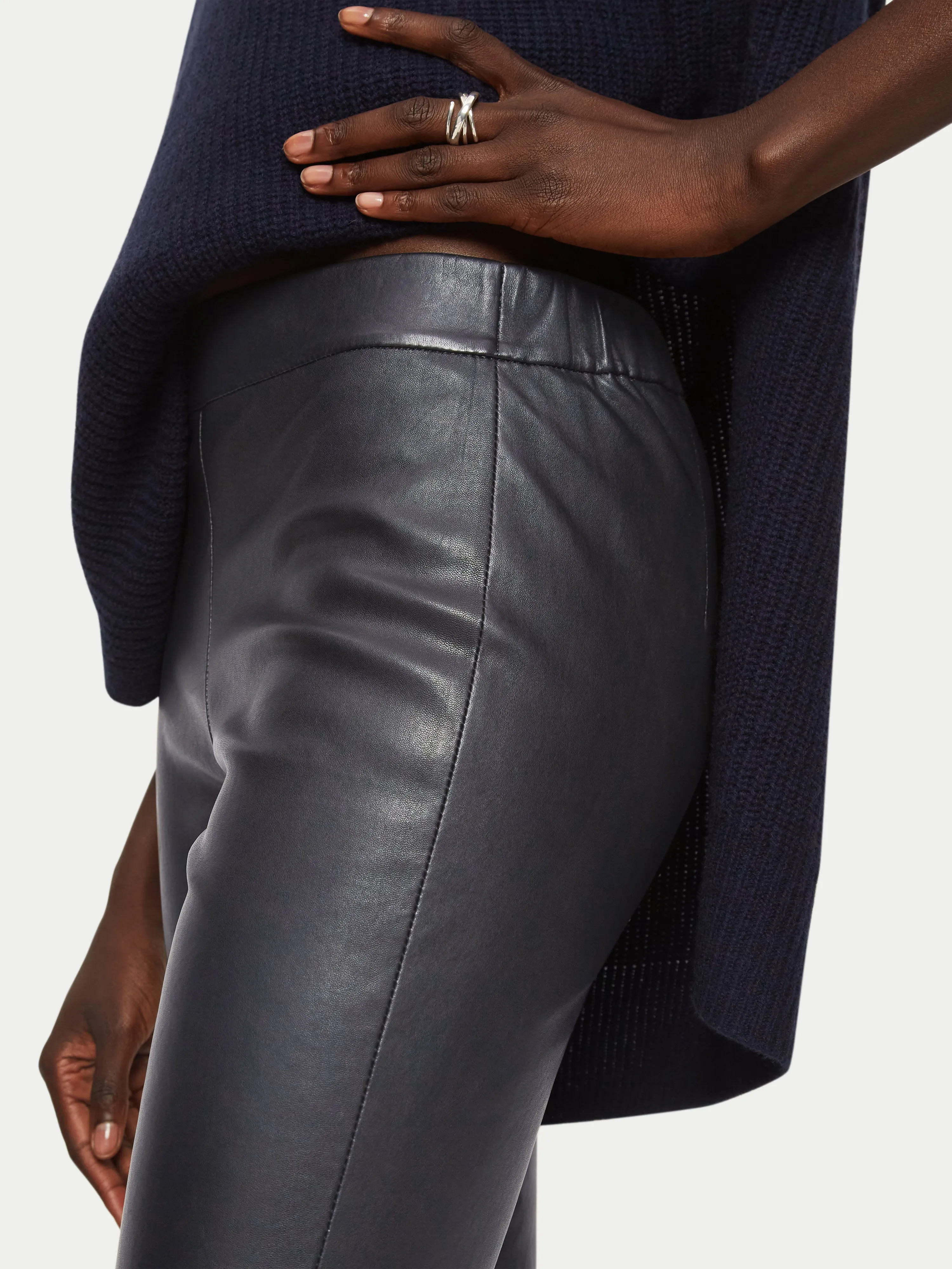 Stretch Leather Legging | Black sold by Jigsaw product image thumbnail 3