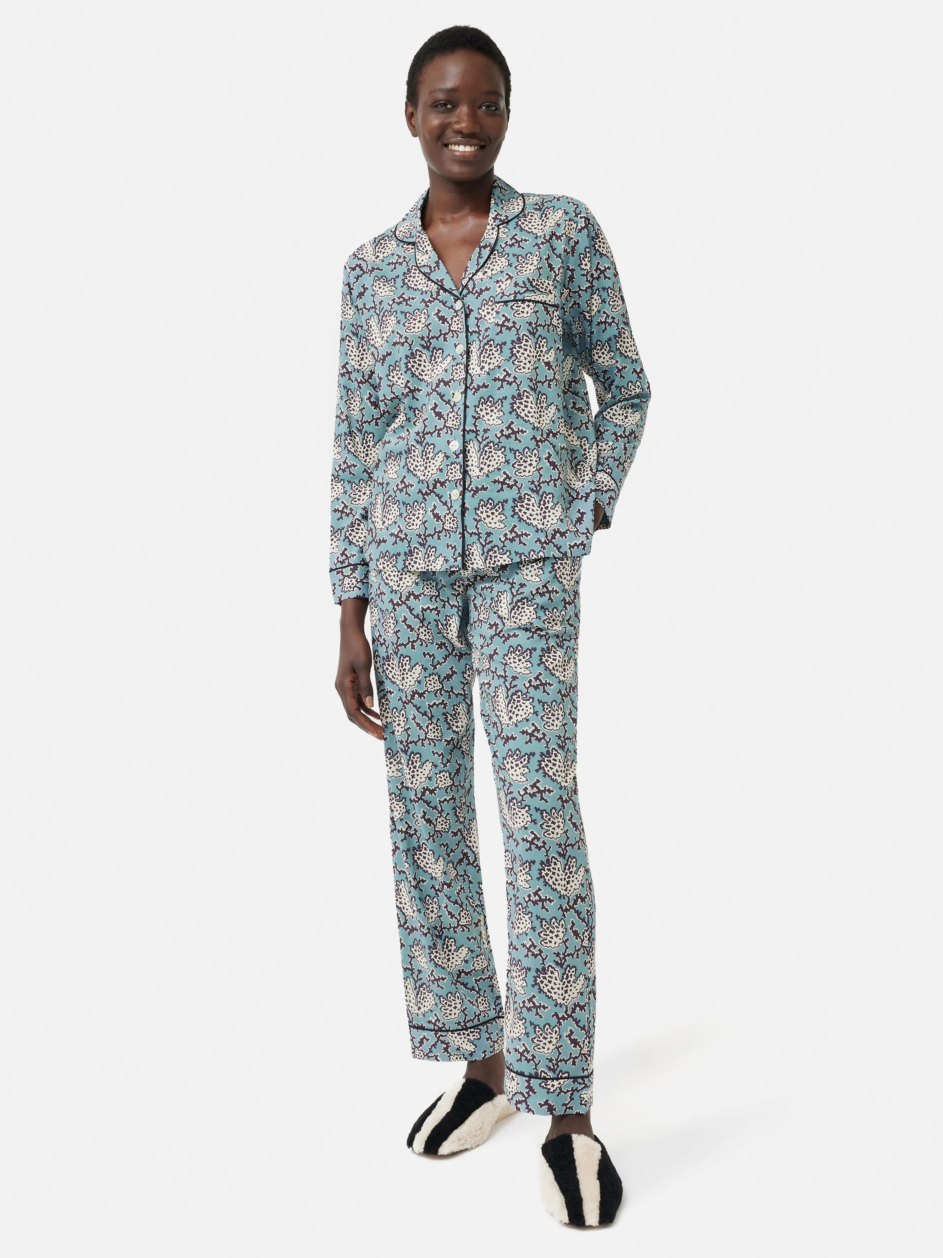 Coral Print Pyjama | Blue sold by Jigsaw