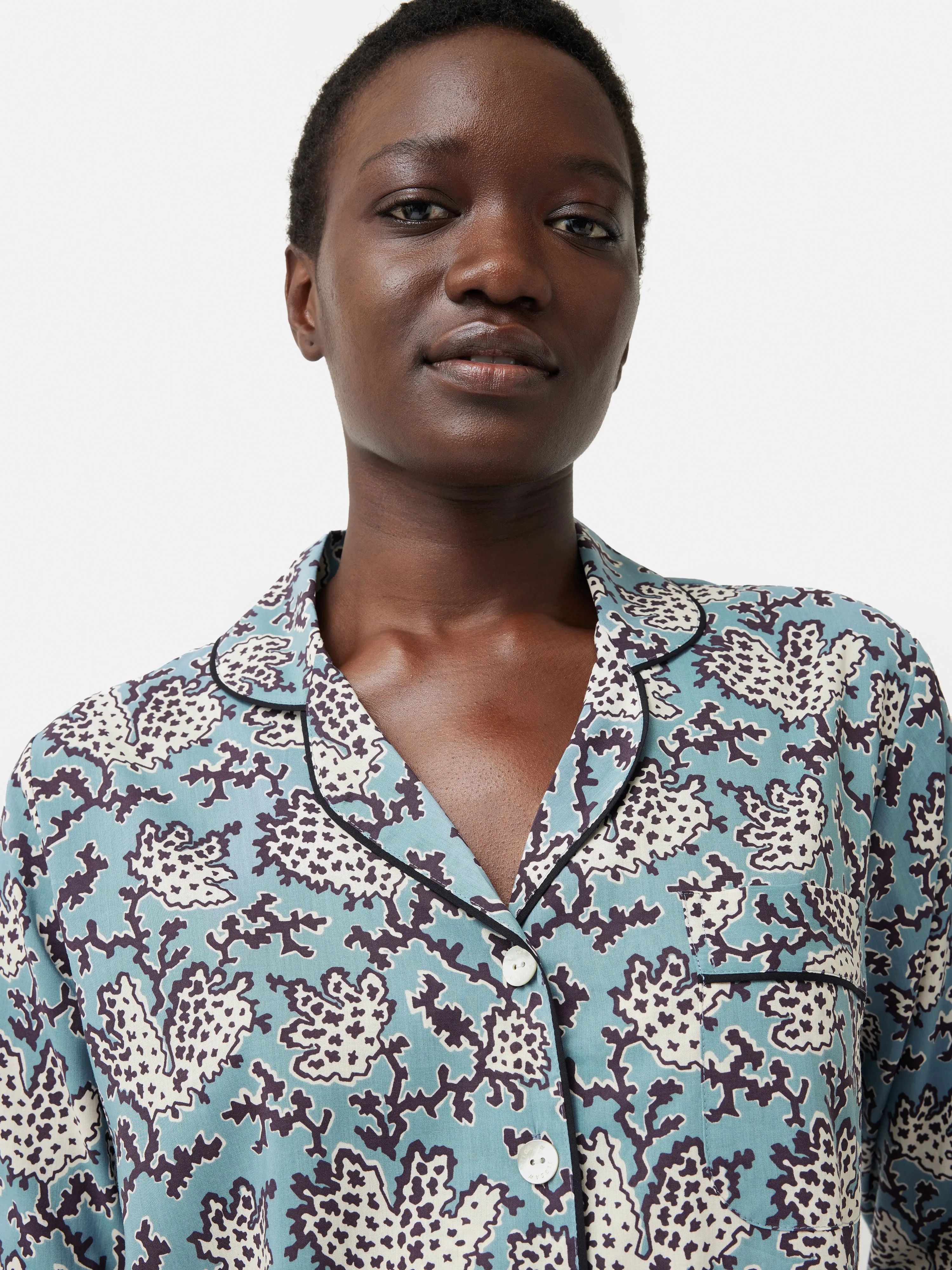 Coral Print Pyjama | Blue sold by Jigsaw product image thumbnail 2