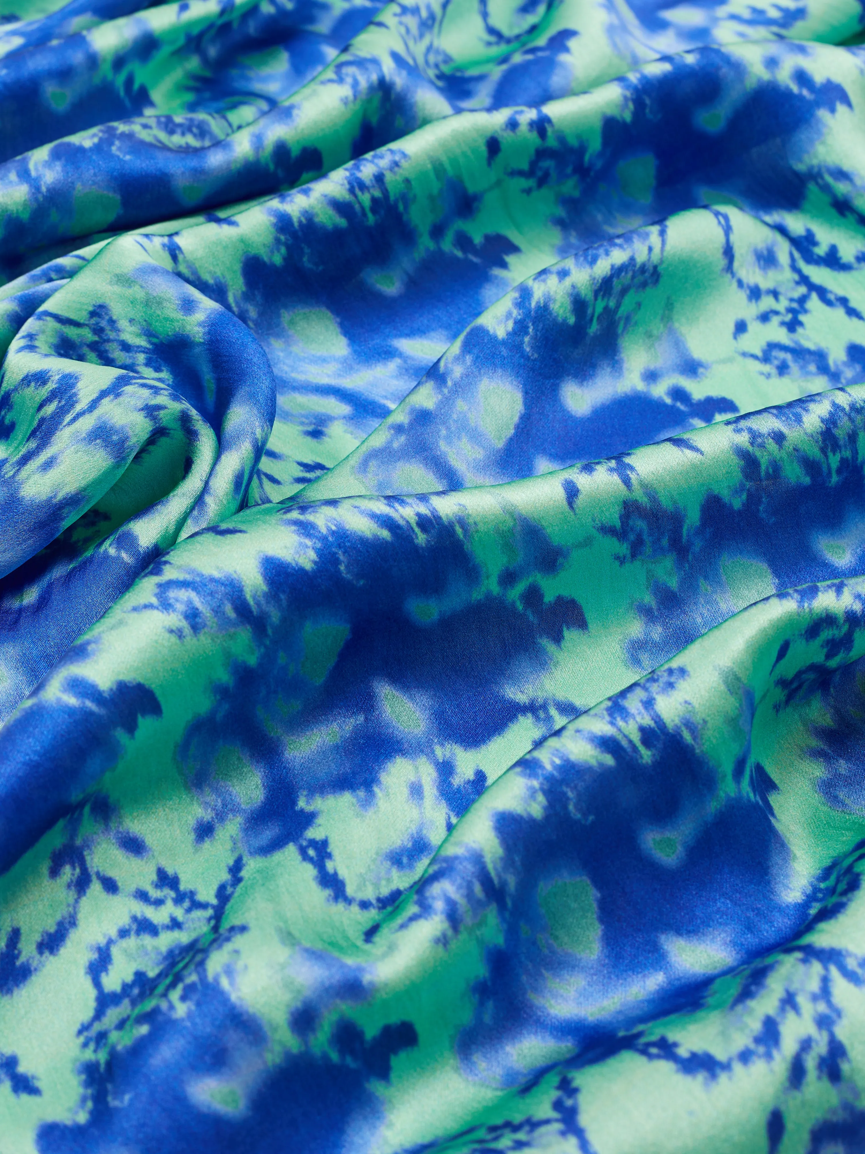 Tie Dye Ikat Silk Satin Scarf | Blue sold by Jigsaw product image thumbnail 3