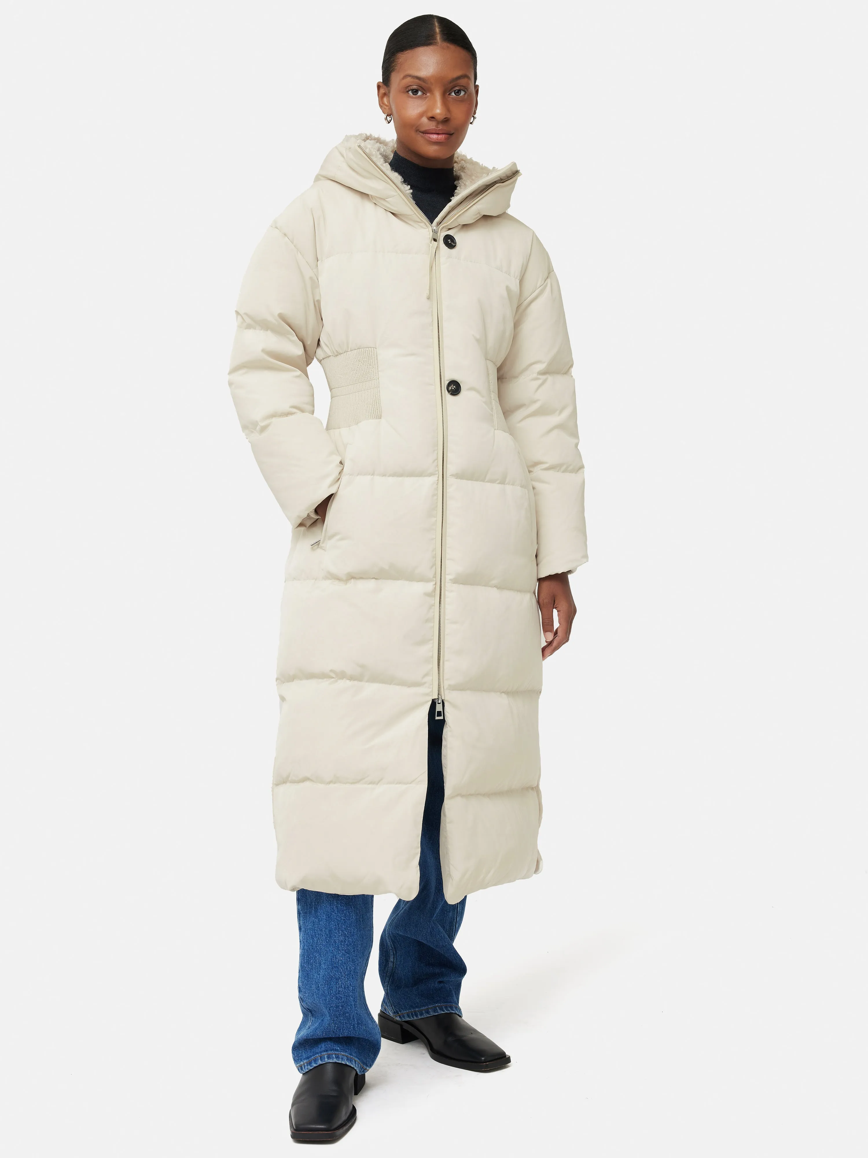 Hooded Down Maxi Puffer | Cream sold by Jigsaw product image thumbnail 4