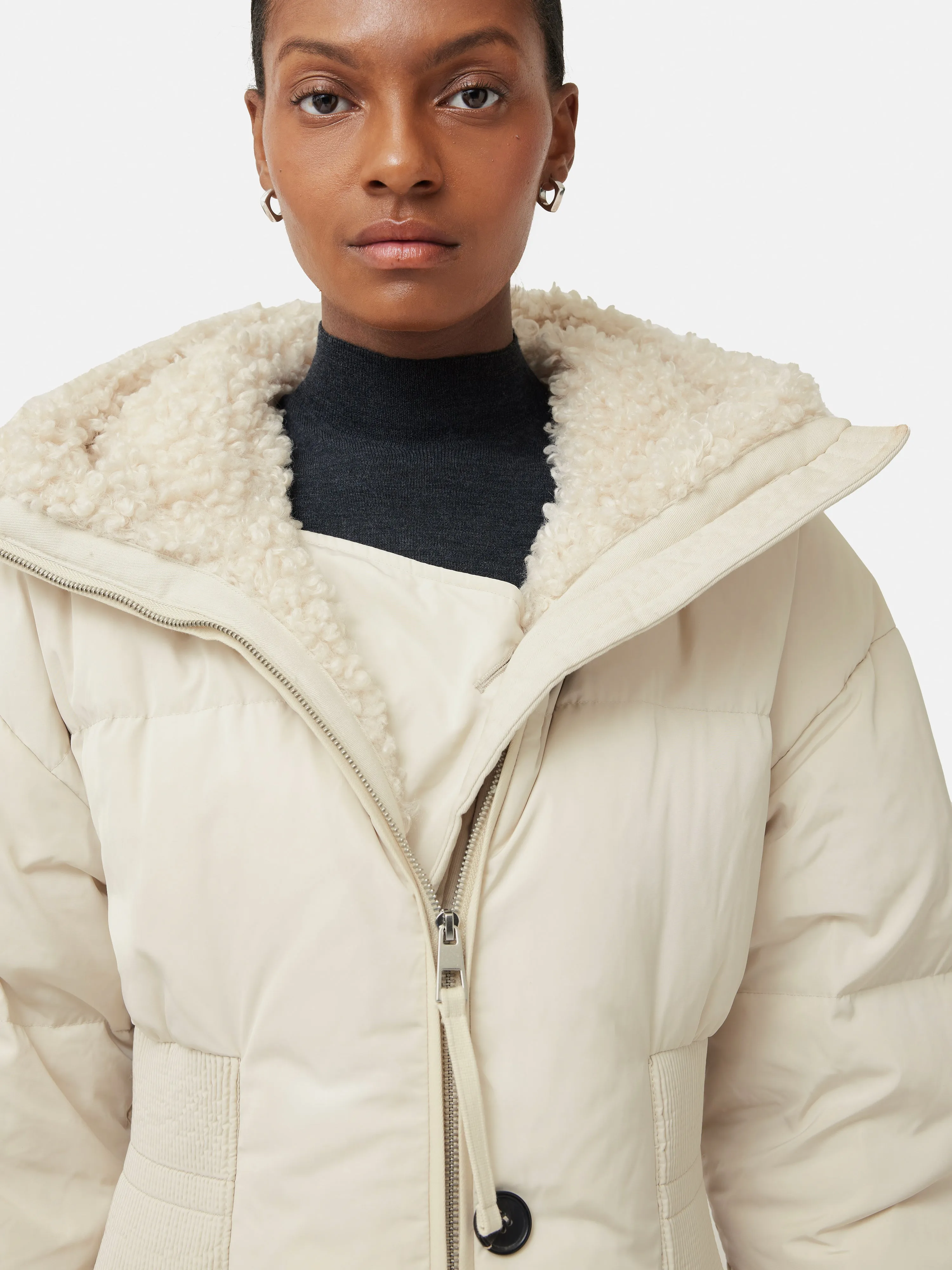 Hooded Down Maxi Puffer | Cream sold by Jigsaw product image thumbnail 2