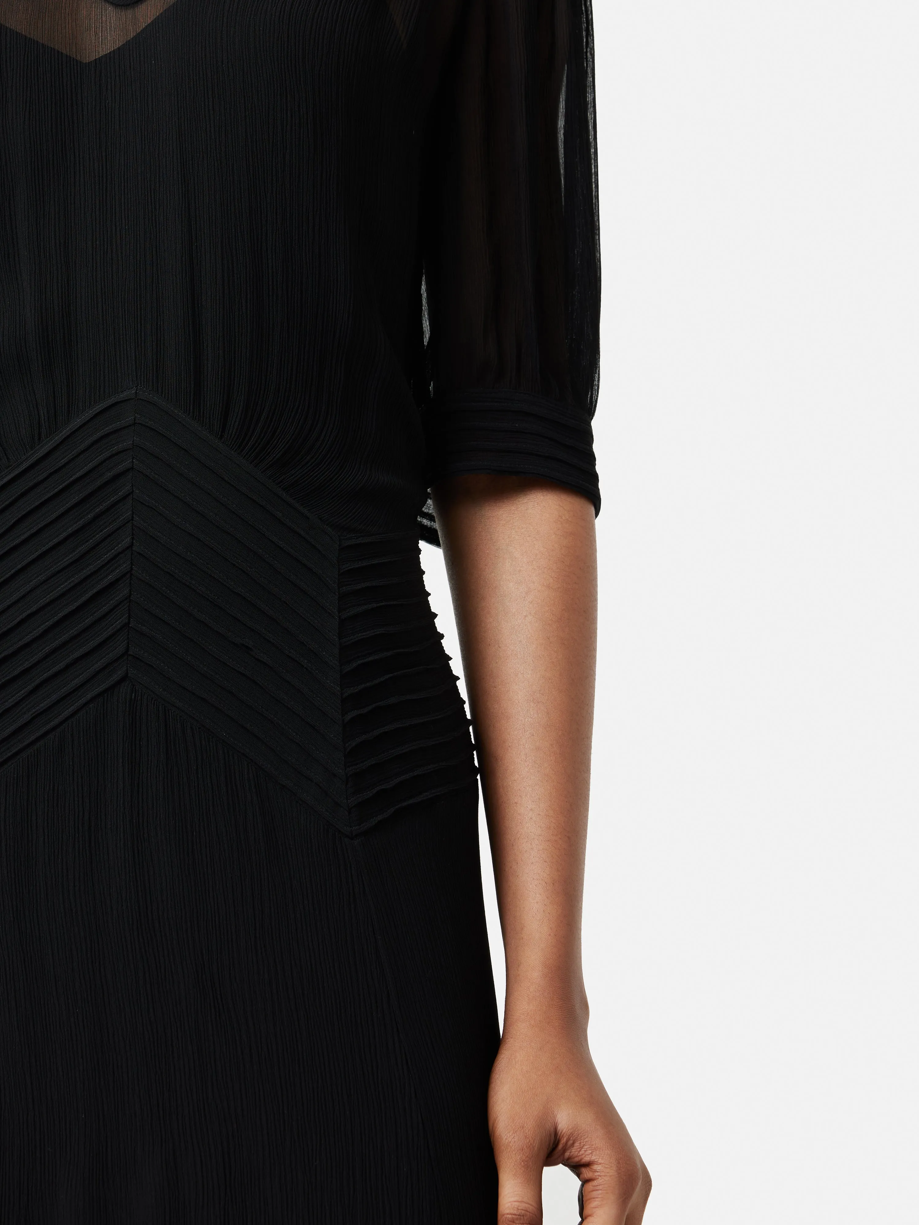Pintucked Crinkle Dress | Black sold by Jigsaw product image thumbnail 5