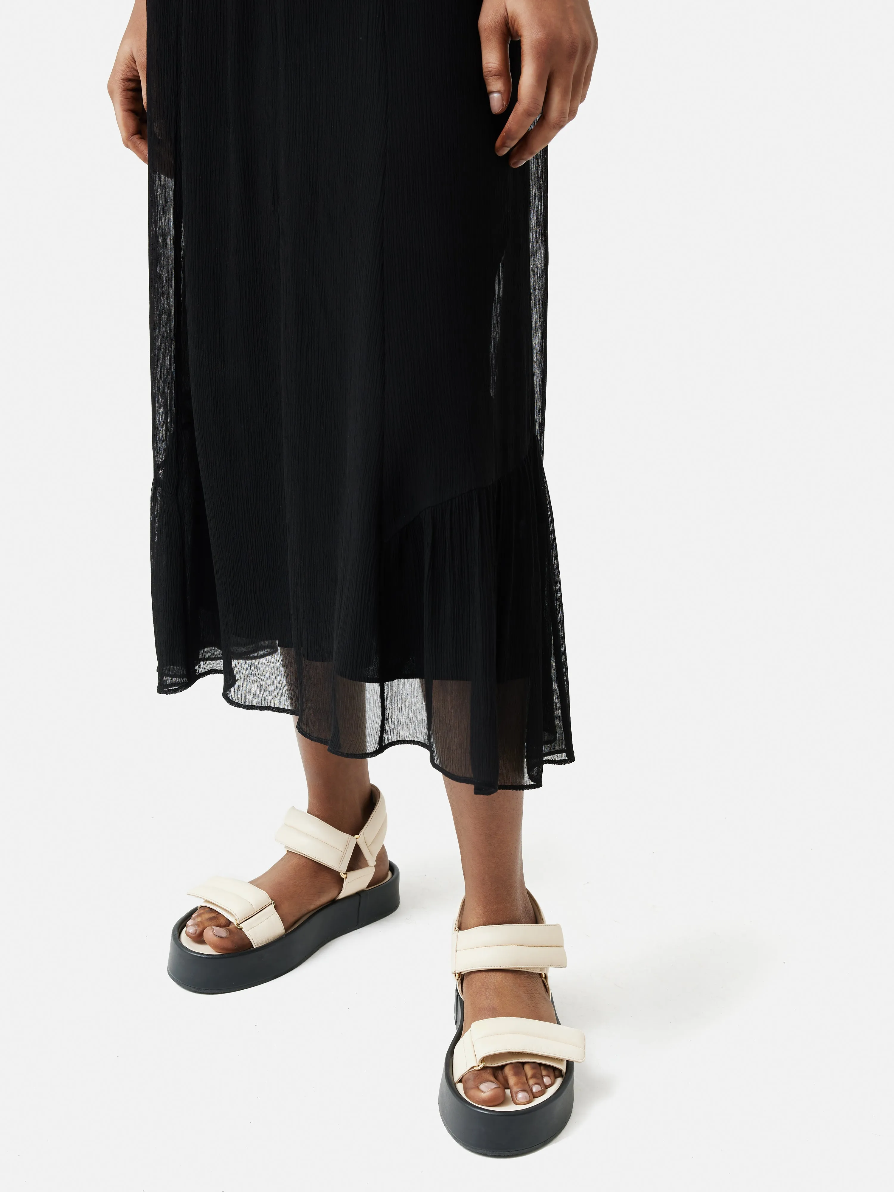 Pintucked Crinkle Dress | Black sold by Jigsaw product image thumbnail 3