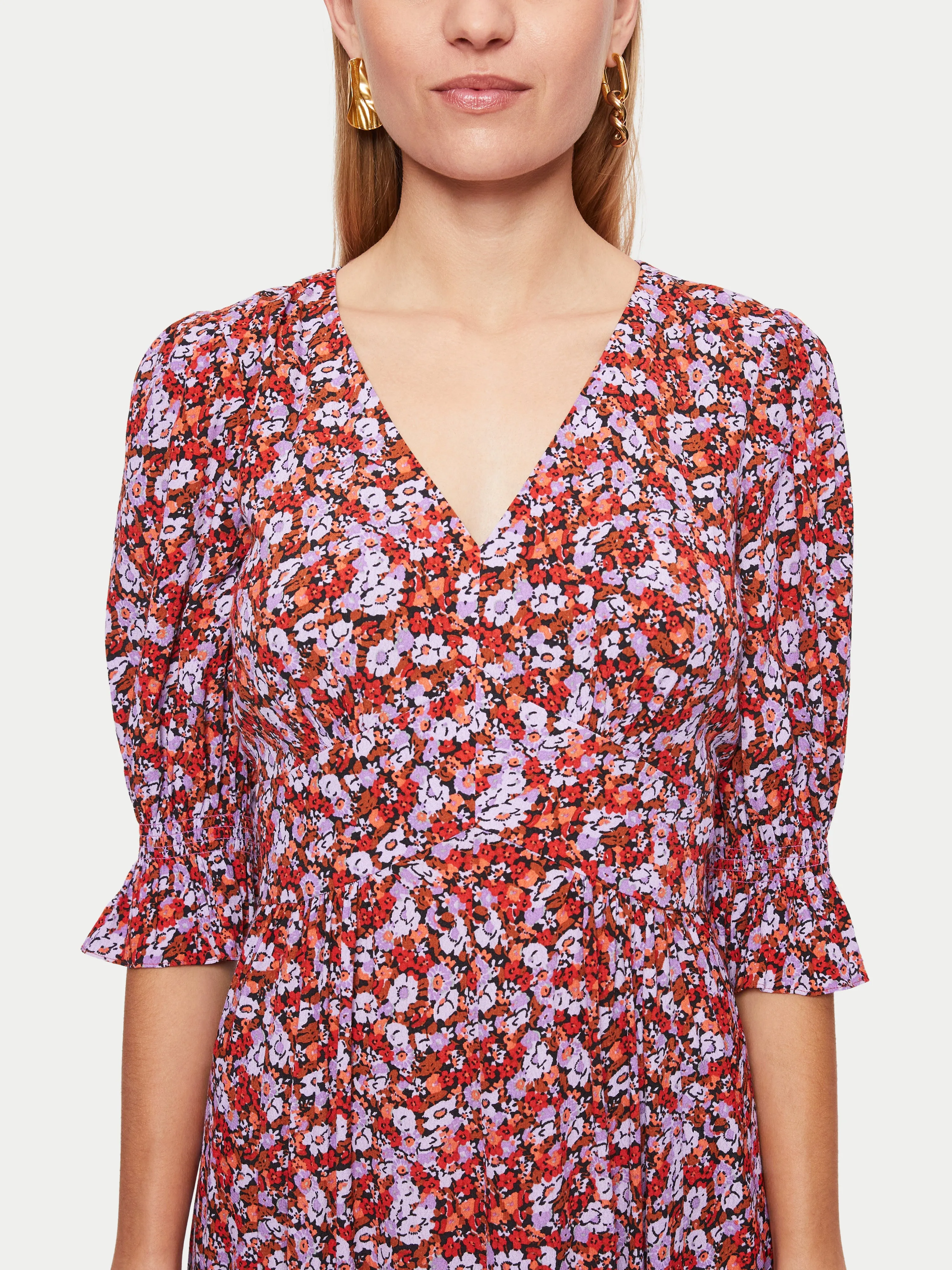 Vintage Ditsy Midi Tea Dress | Purple sold by Jigsaw product image thumbnail 3