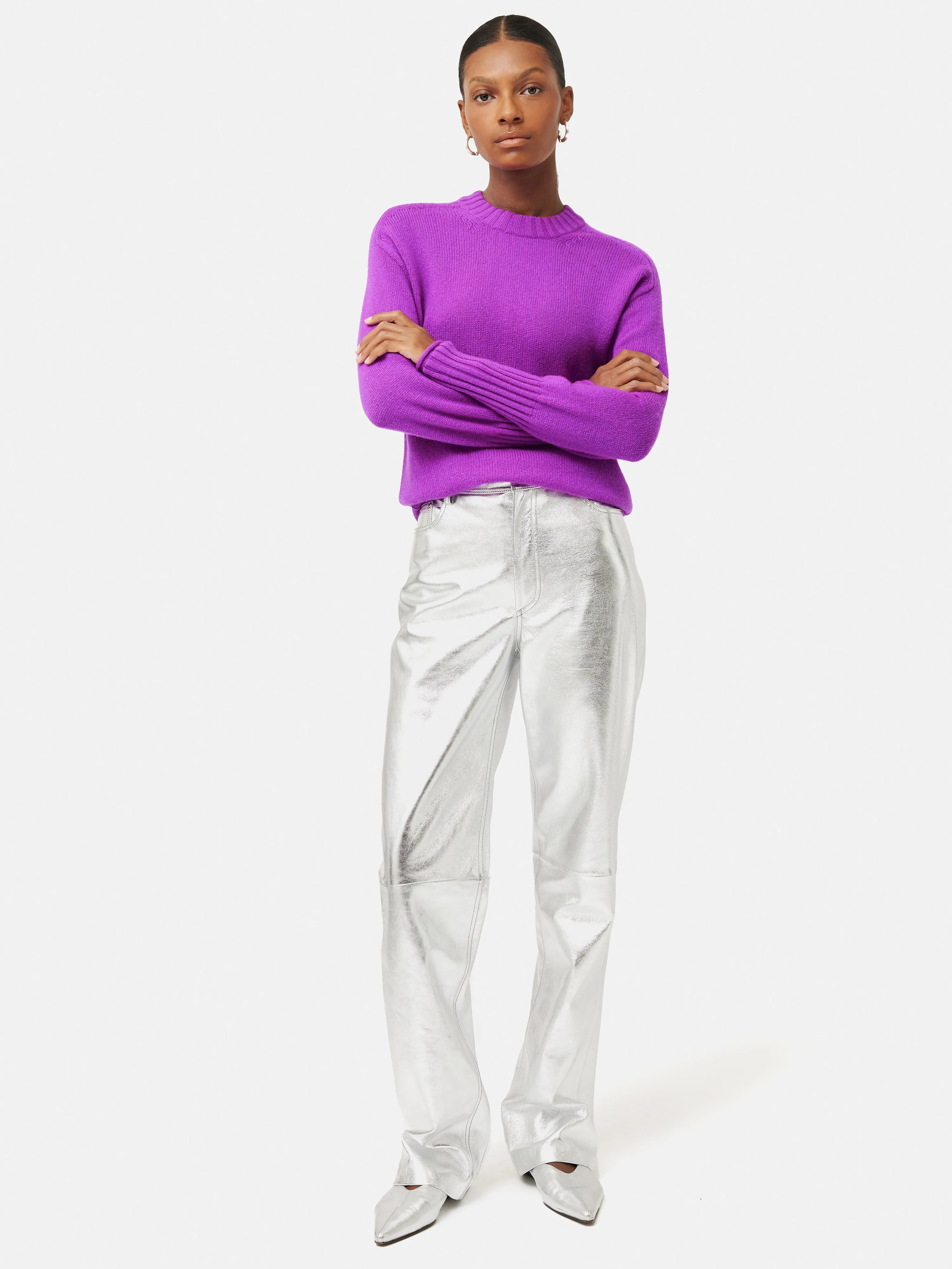 Cashmere Relaxed Crew Jumper | Purple sold by Jigsaw product image thumbnail 2