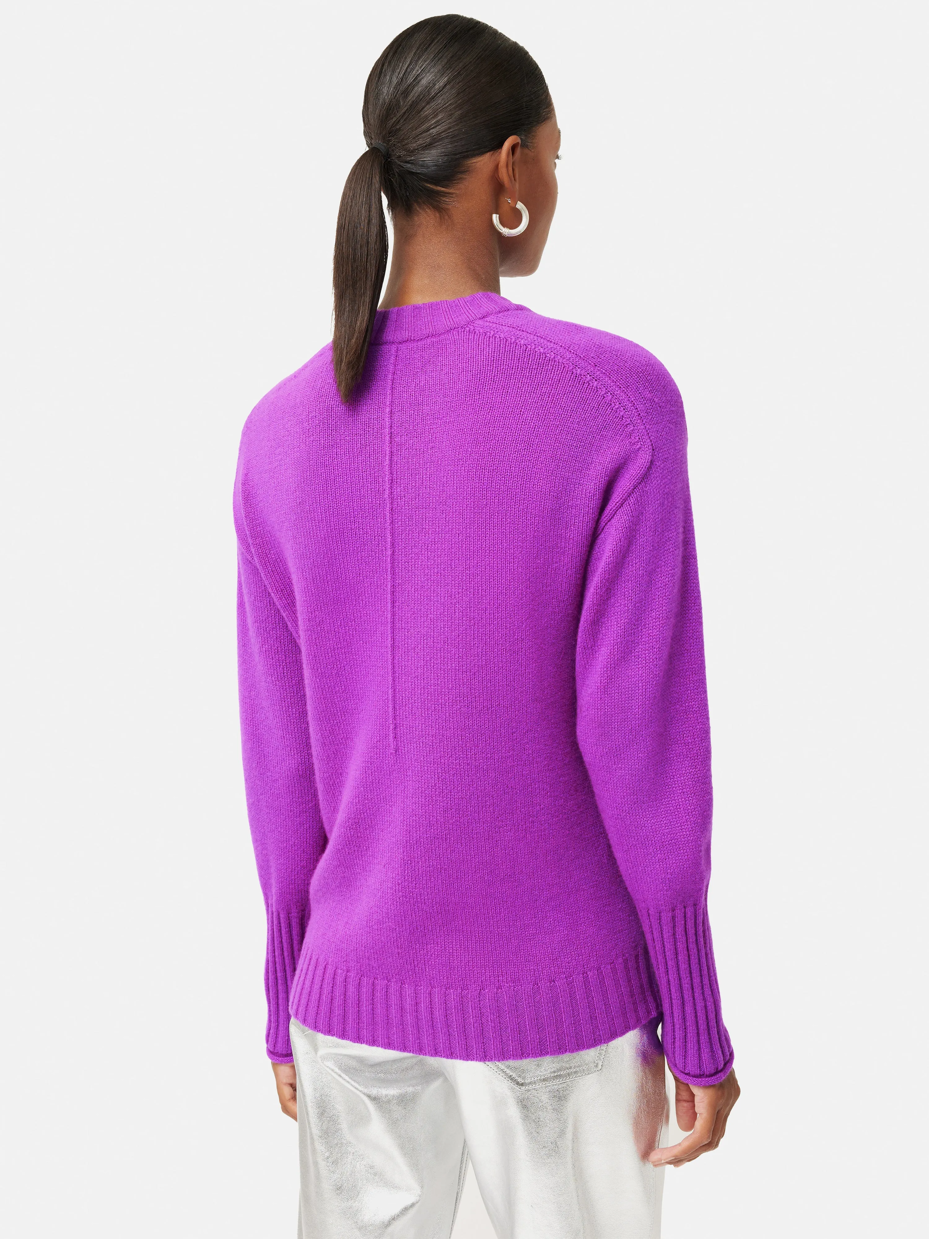 Cashmere Relaxed Crew Jumper | Purple sold by Jigsaw product image thumbnail 3