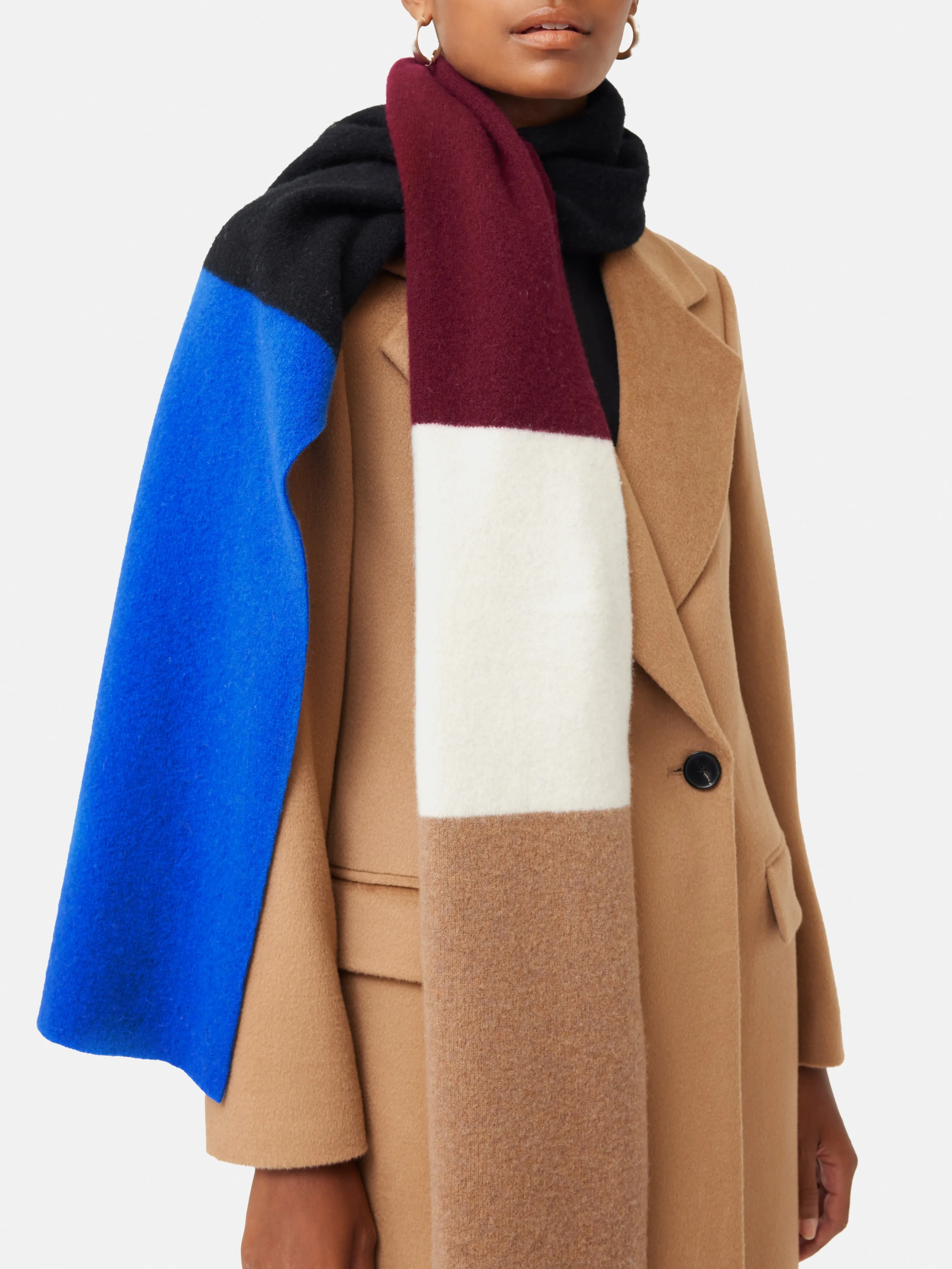 Felted Lambswool Scarf | Blue sold by Jigsaw product image thumbnail 4