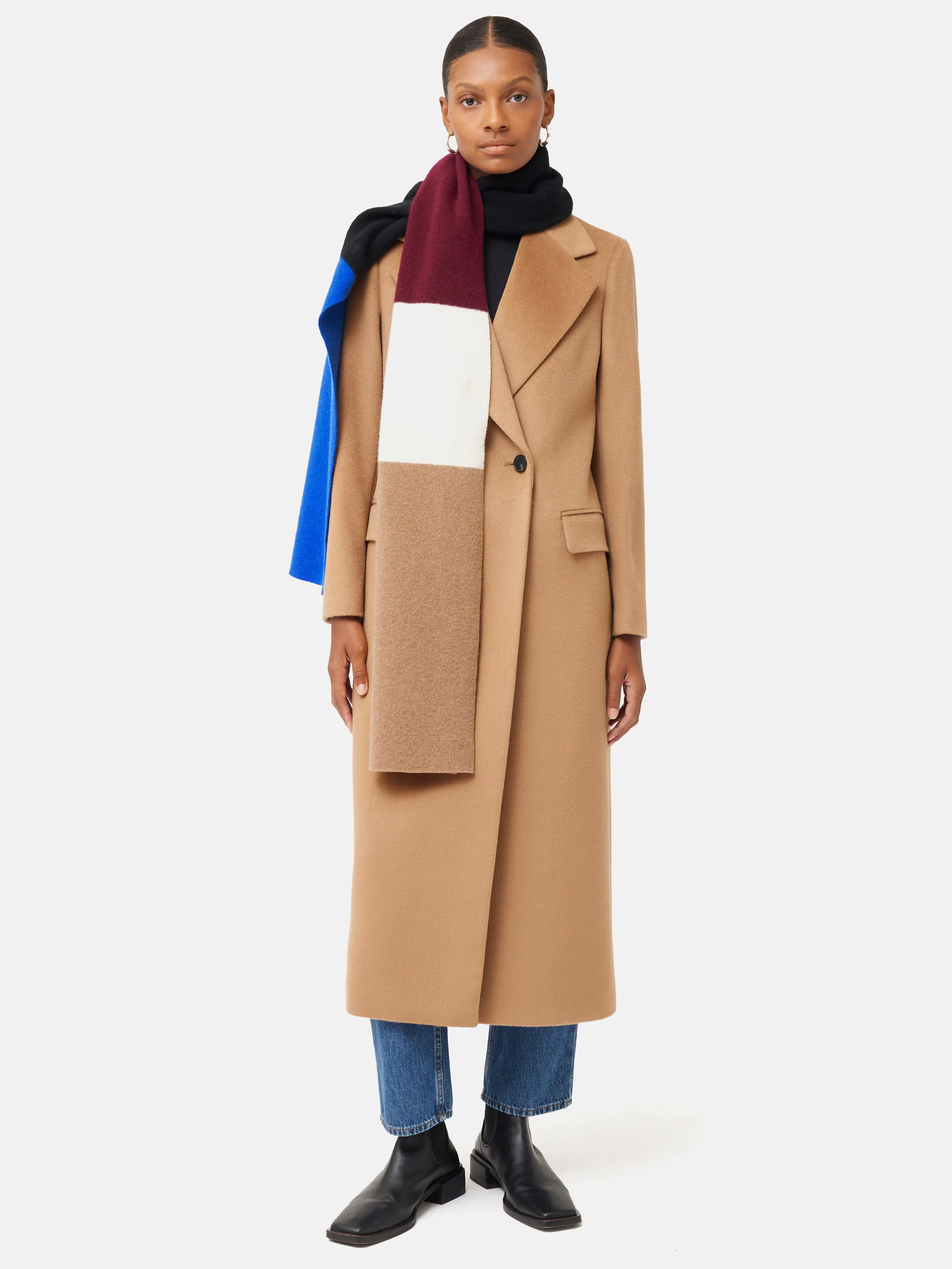 Felted Lambswool Scarf | Blue sold by Jigsaw product image thumbnail 2