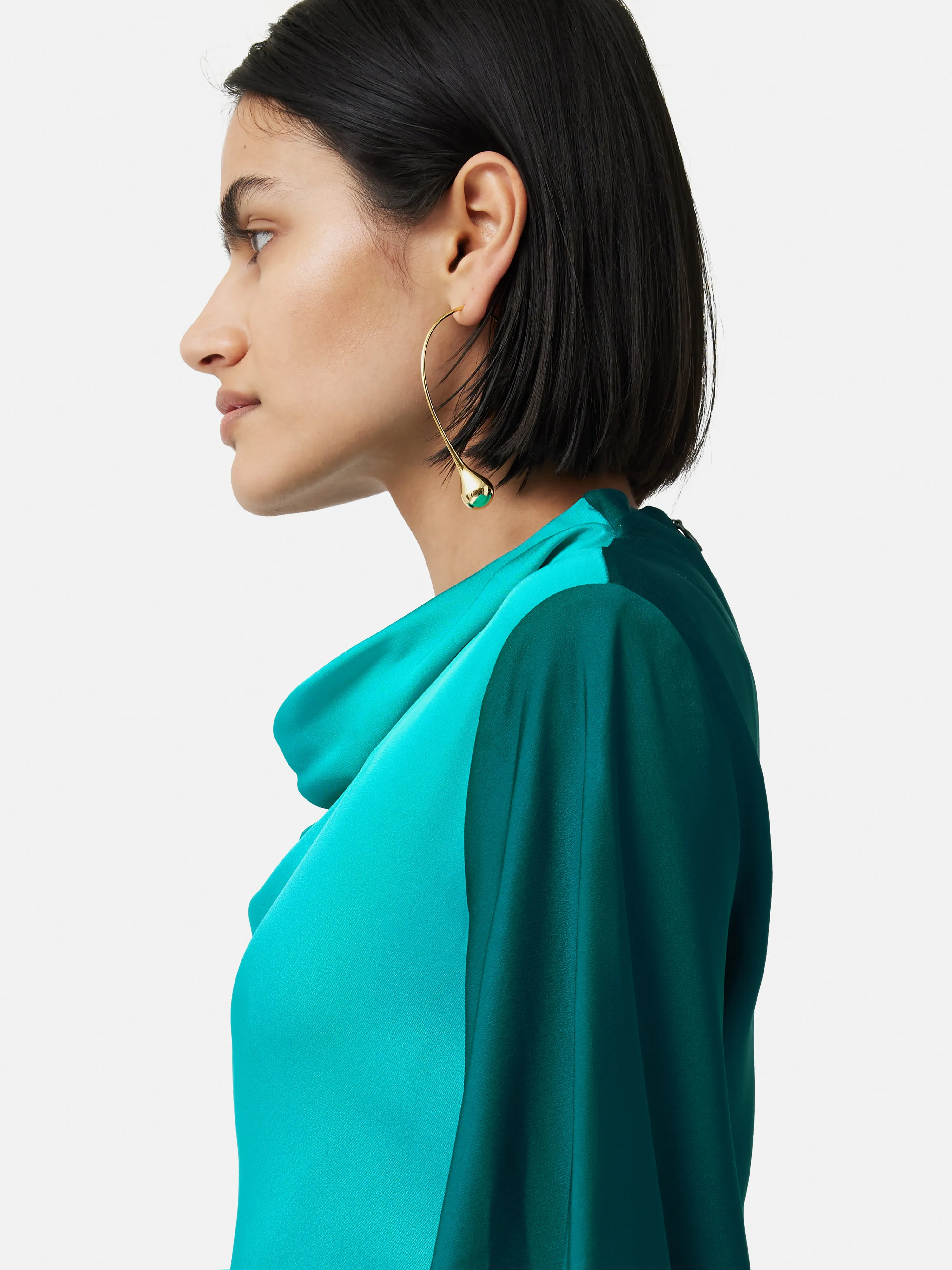 ROKSANDA Colour Block Cowl Dress | Green sold by Jigsaw product image thumbnail 5