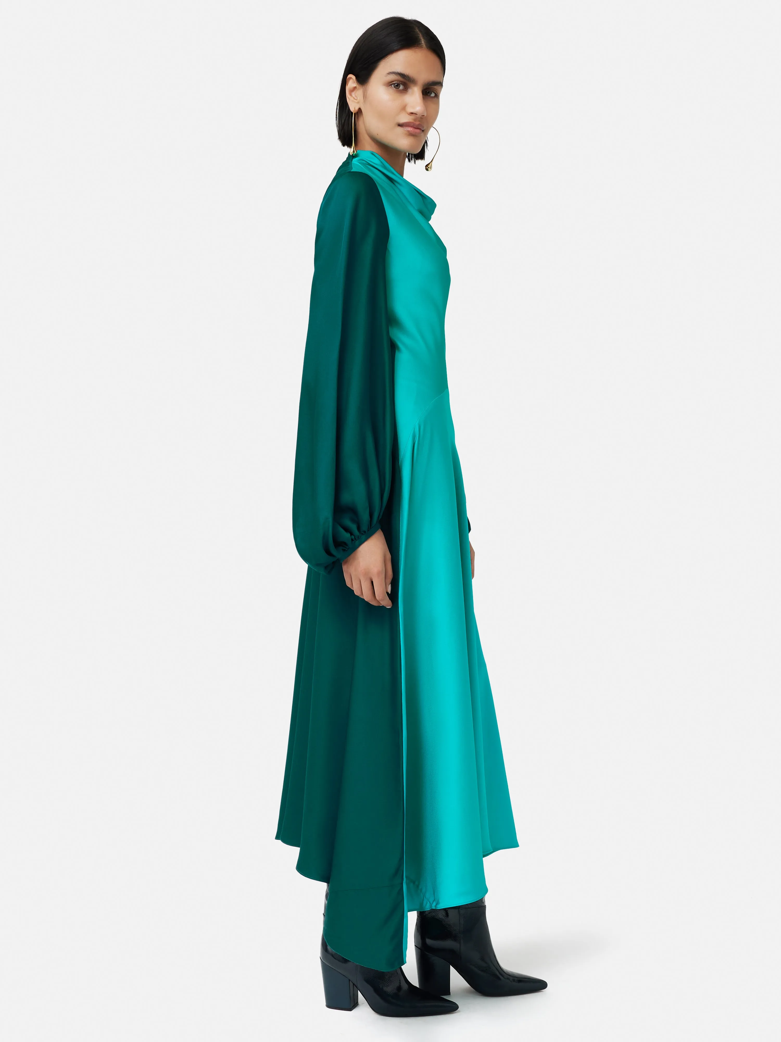 ROKSANDA Colour Block Cowl Dress | Green sold by Jigsaw product image thumbnail 3