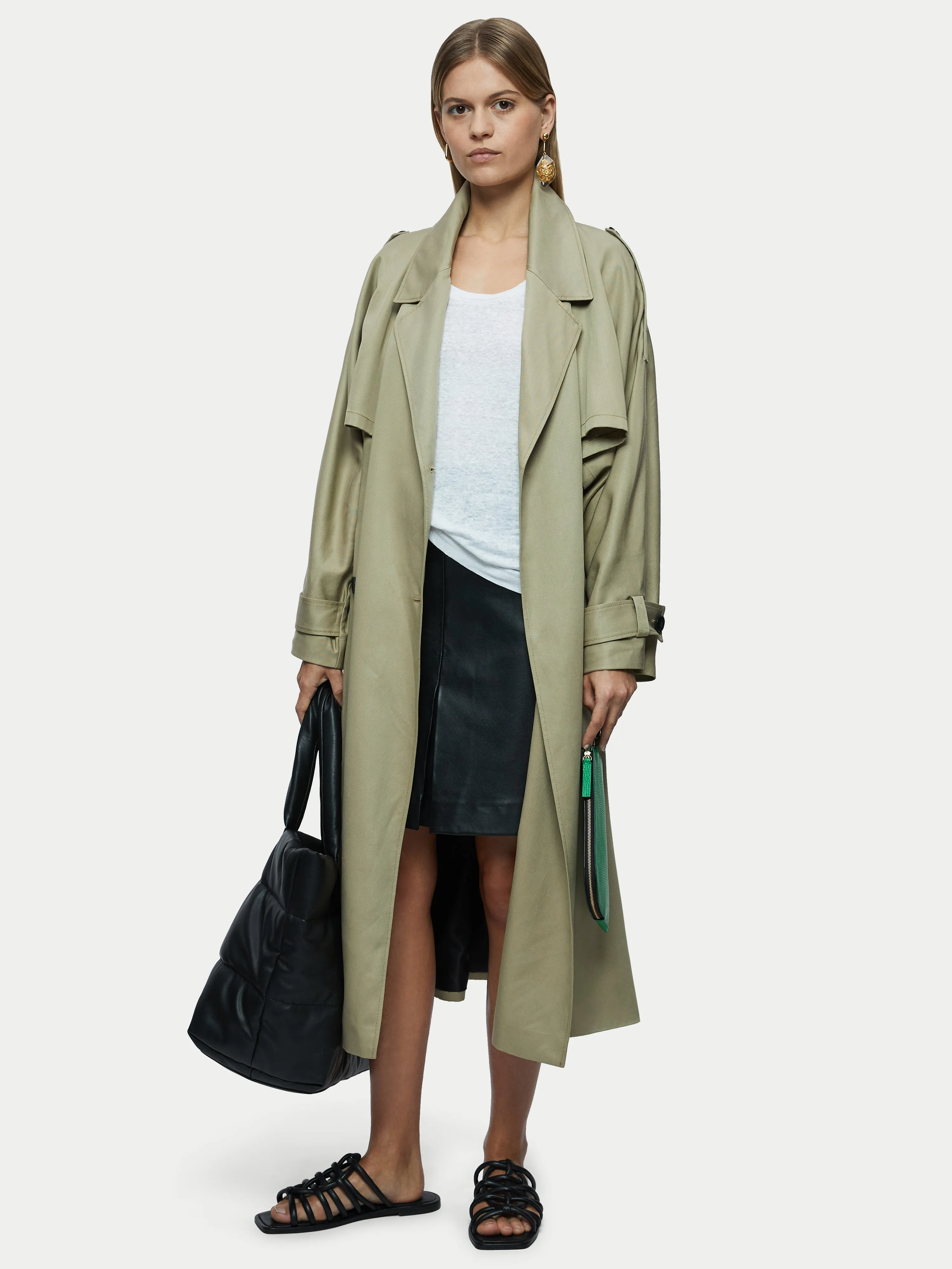 Linen Scoop Rolled Sleeve Tee | White sold by Jigsaw product image thumbnail 4