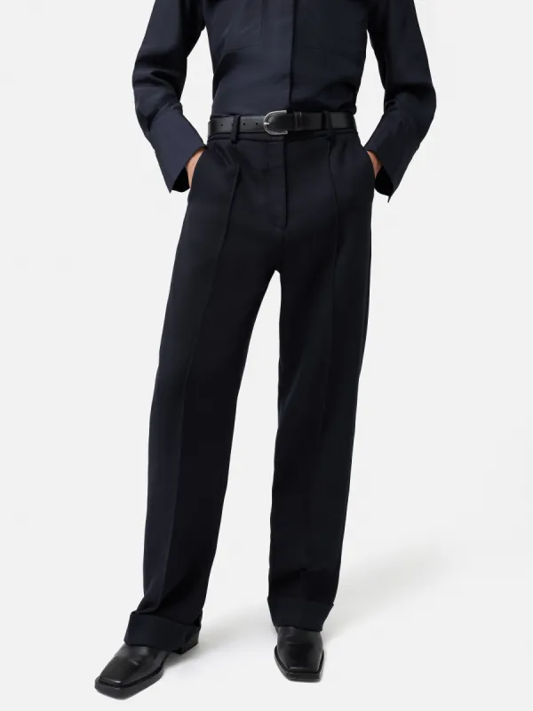 Harley Turn Up Trouser | Navy sold by Jigsaw