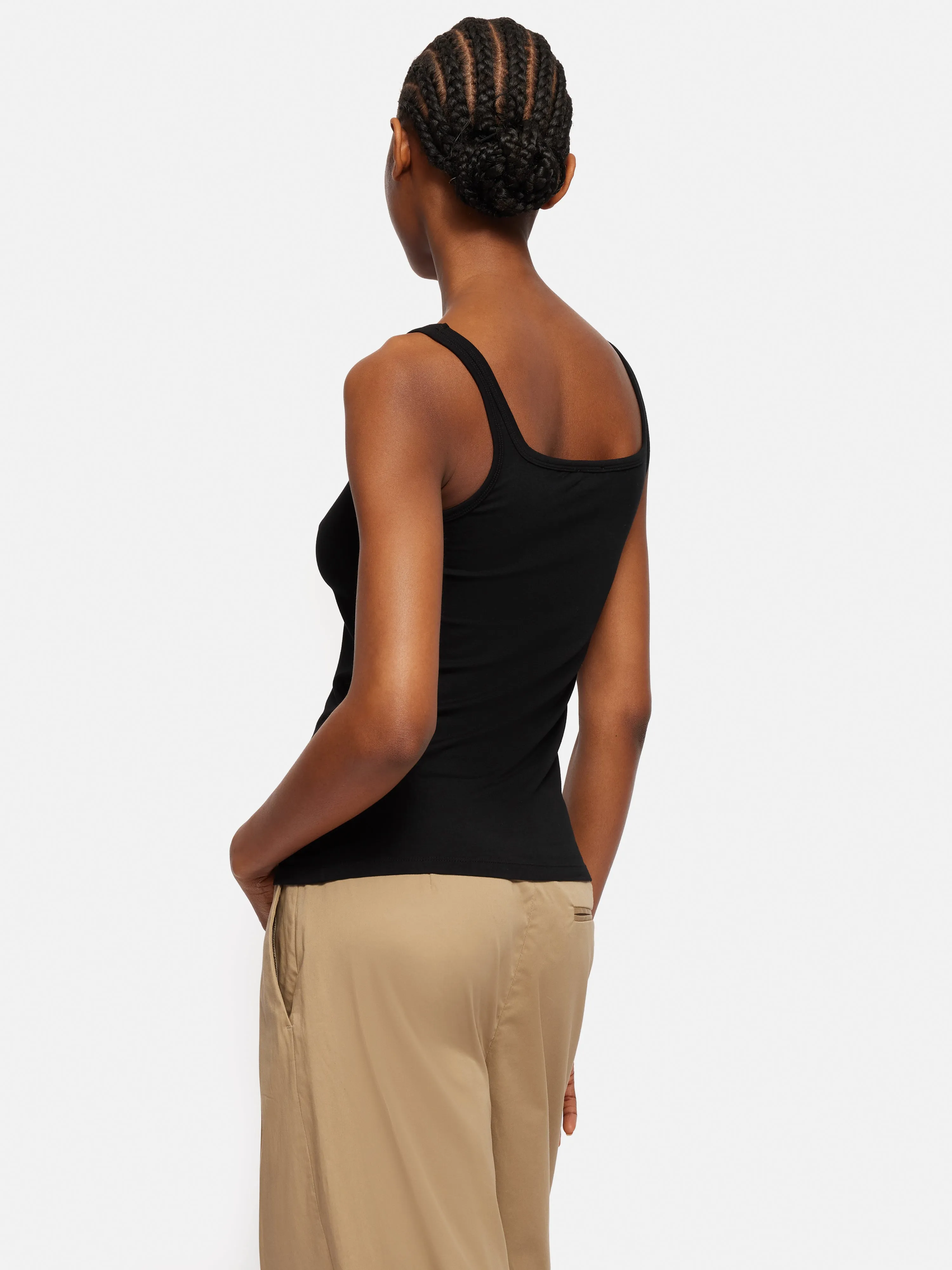 Square Neck Layering Tank | Black sold by Jigsaw product image thumbnail 5