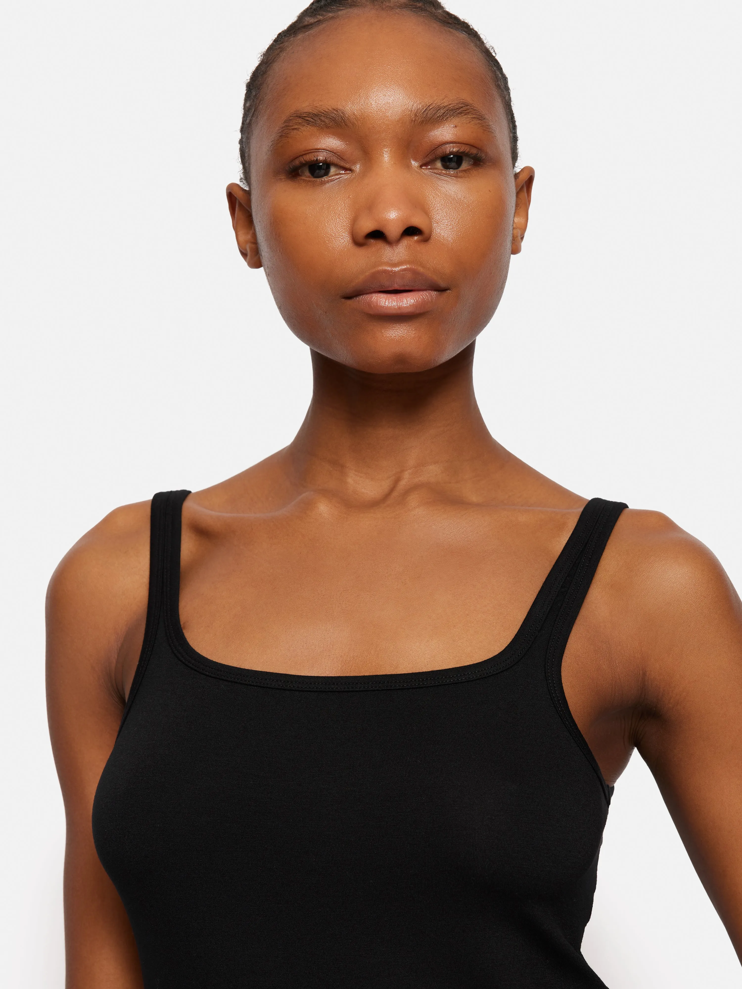 Square Neck Layering Tank | Black sold by Jigsaw product image thumbnail 2