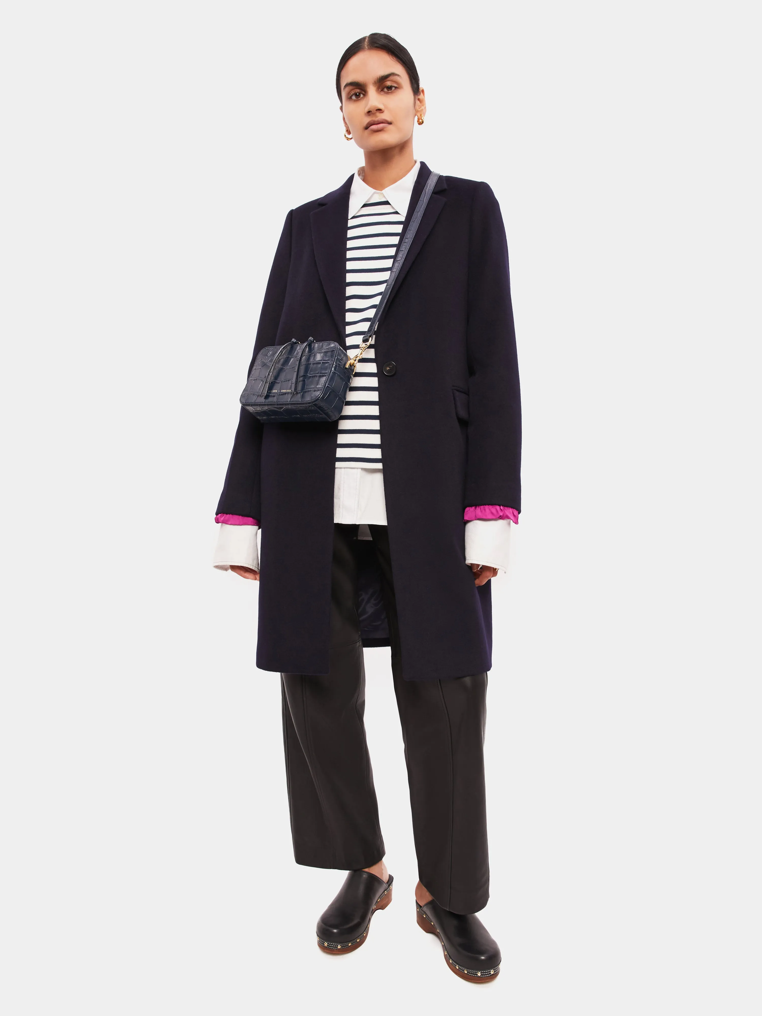 Relaxed Wool City Coat | Navy sold by Jigsaw