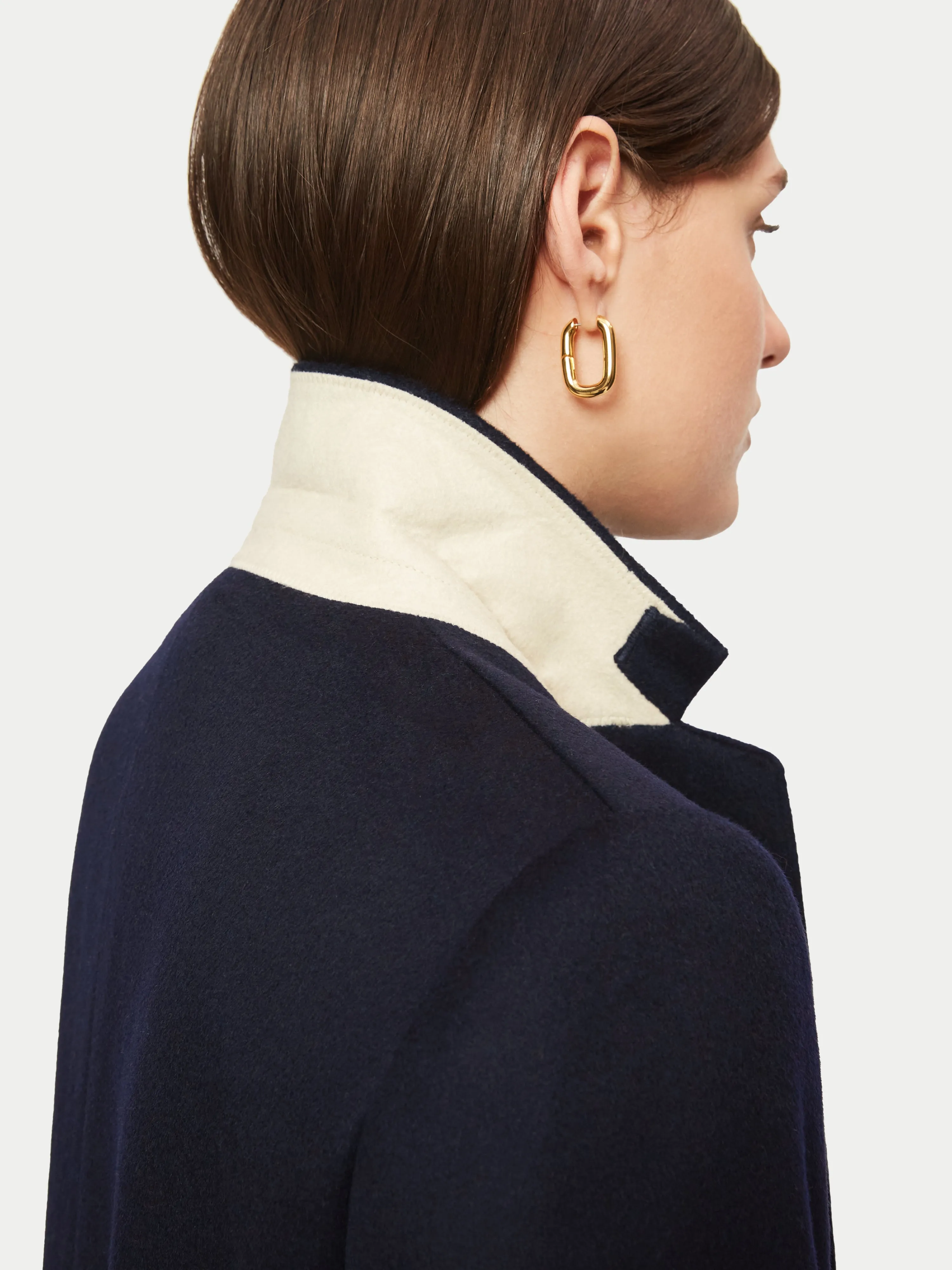 Relaxed Wool City Coat | Navy sold by Jigsaw product image thumbnail 4