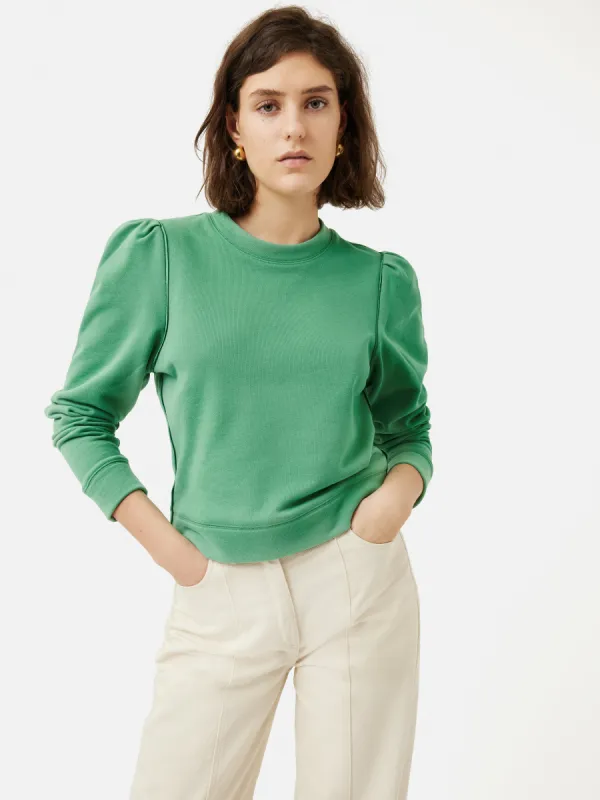 Puff Sleeve Sweatshirt | Green sold by Jigsaw