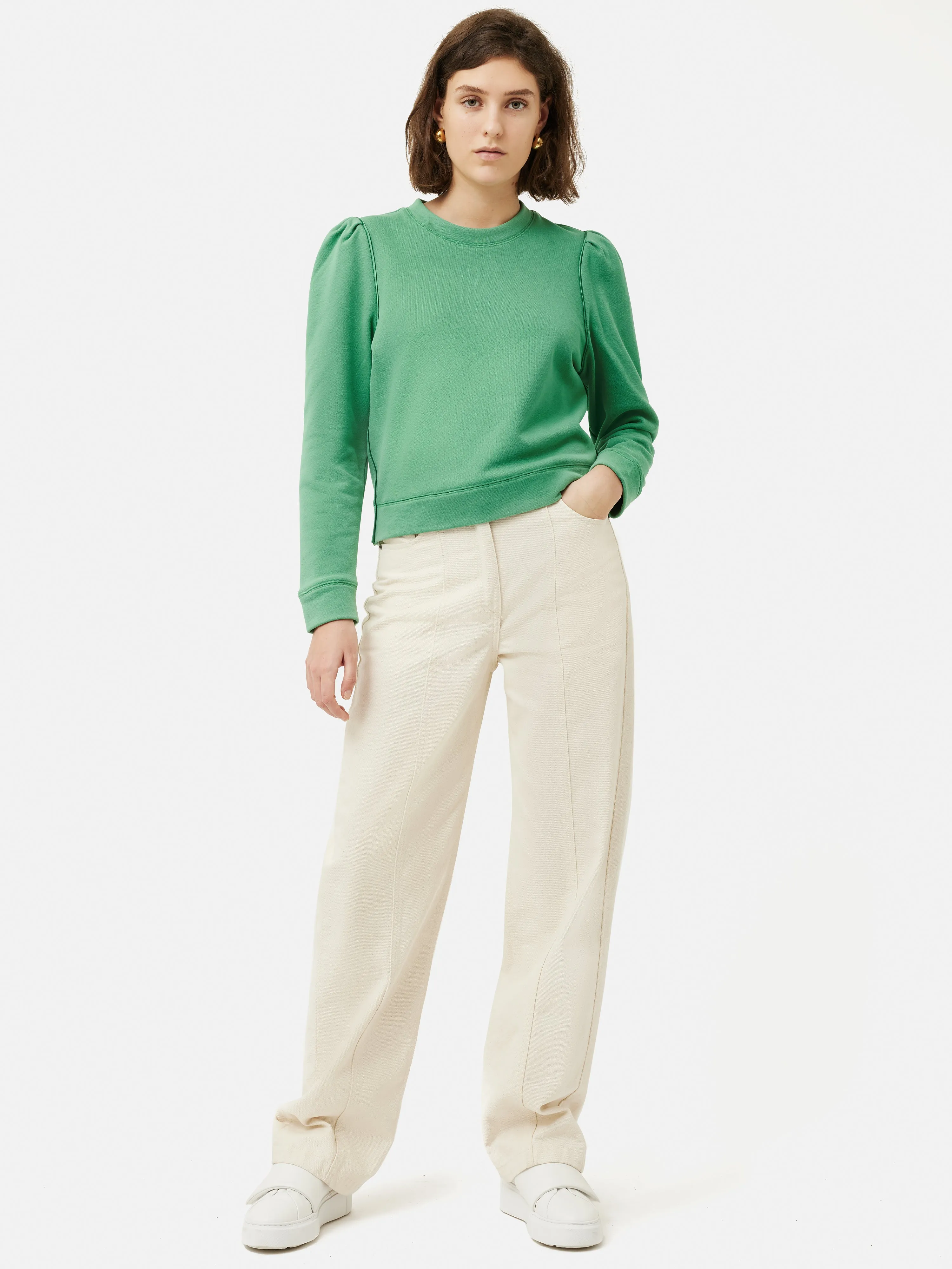 Puff Sleeve Sweatshirt | Green sold by Jigsaw product image thumbnail 4