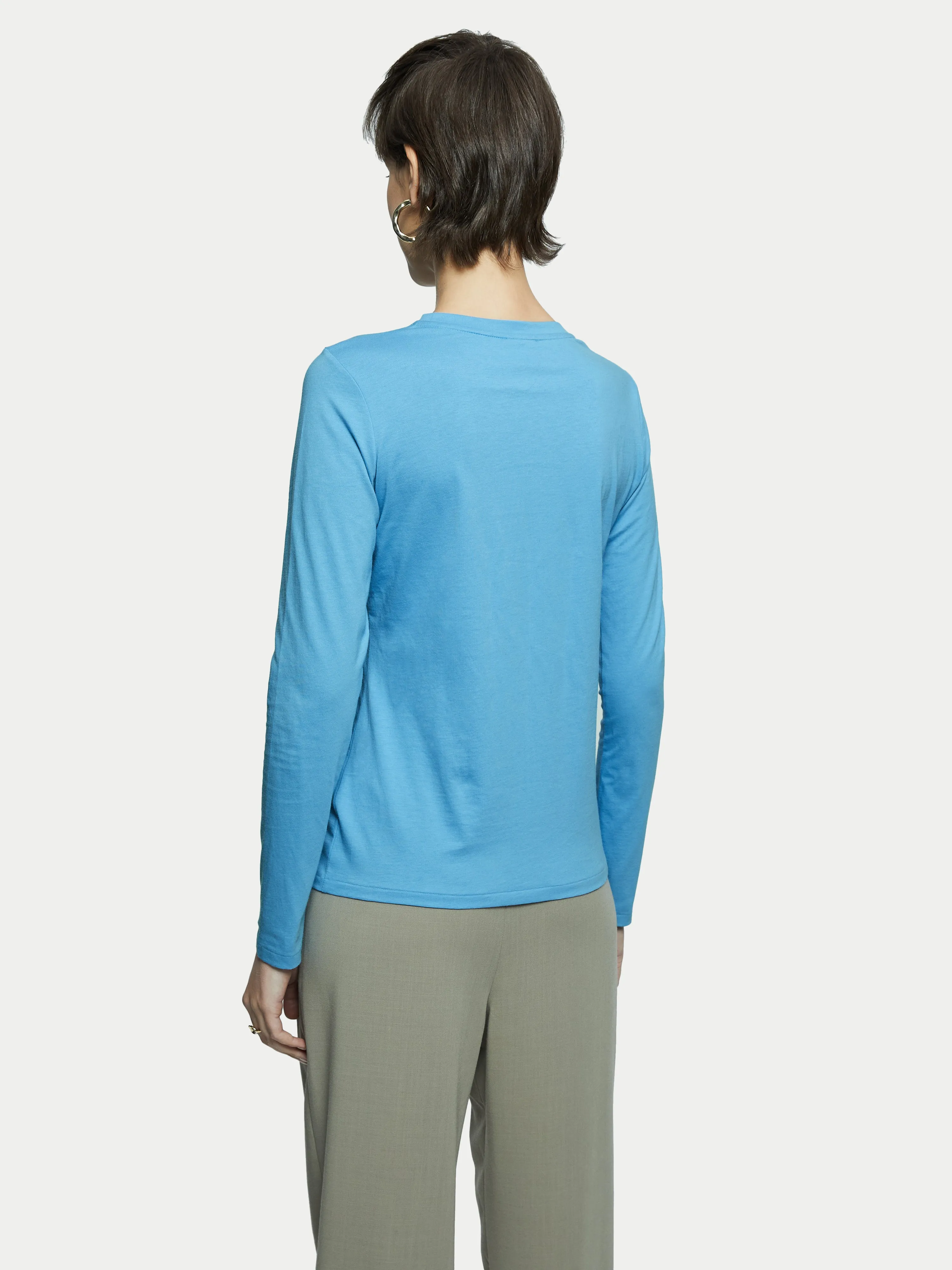 Supima Cotton Long Sleeve Tee | Blue sold by Jigsaw product image thumbnail 5