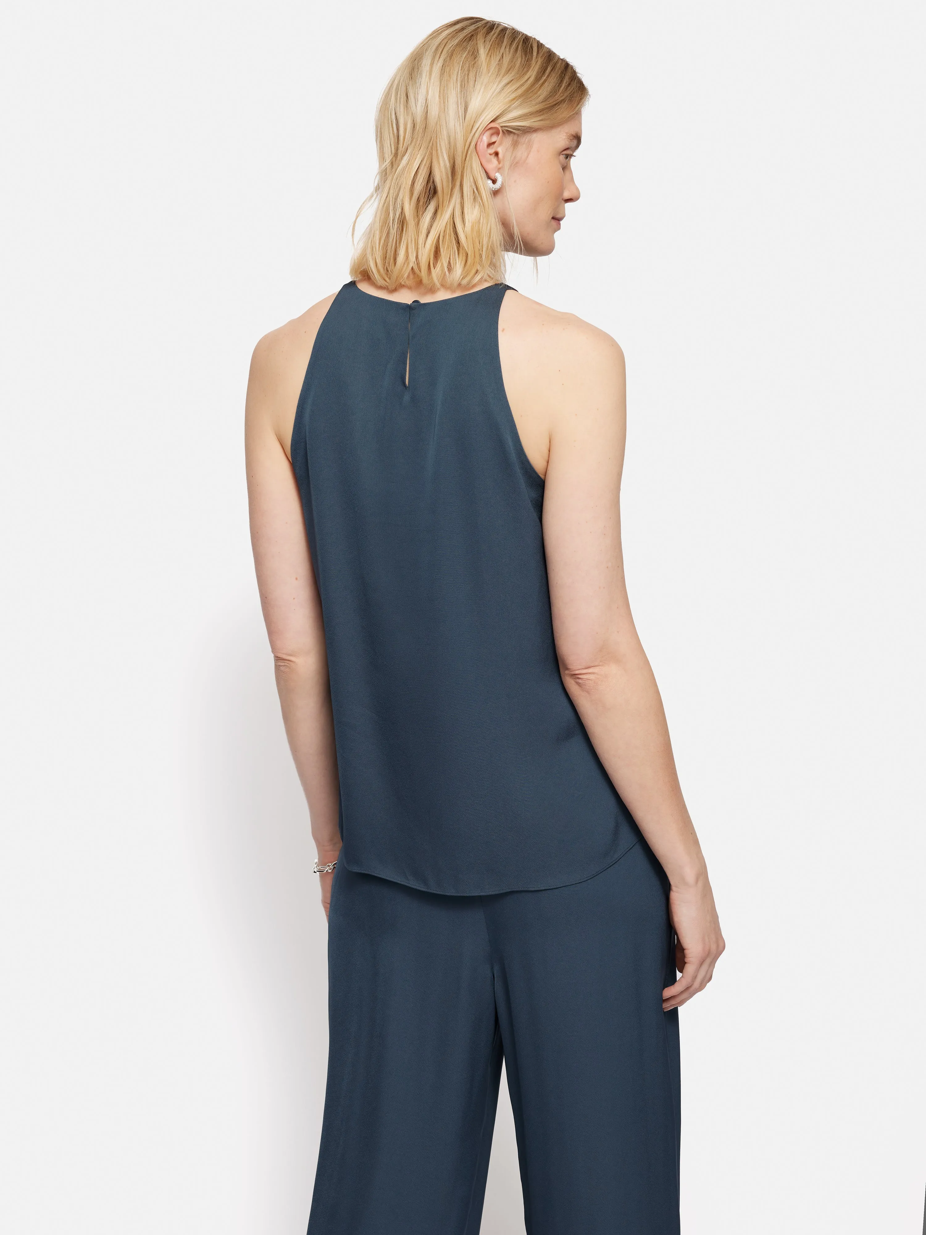 Satin Sleeveless Top | Blue sold by Jigsaw product image thumbnail 4