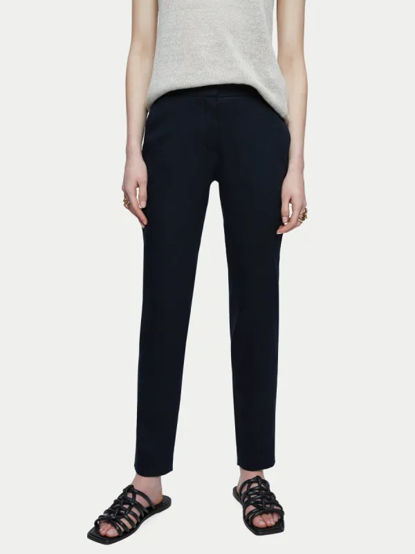 Portofino Linen Trouser | Navy sold by Jigsaw