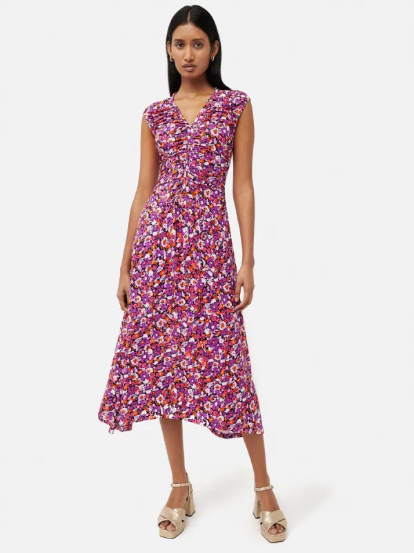 Vintage Floral Ruched Dress | Purple sold by Jigsaw