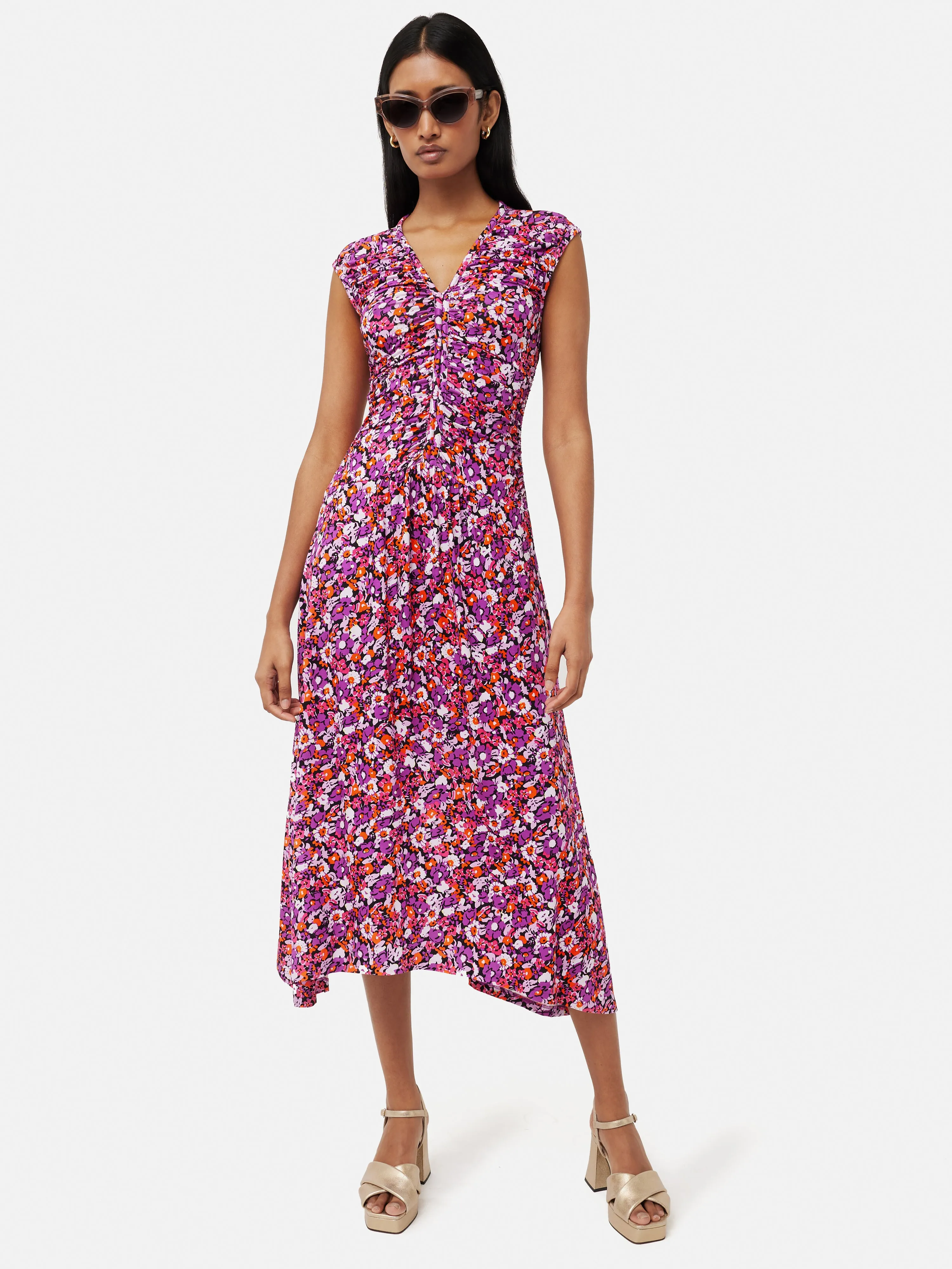 Vintage Floral Ruched Dress | Purple sold by Jigsaw product image thumbnail 3