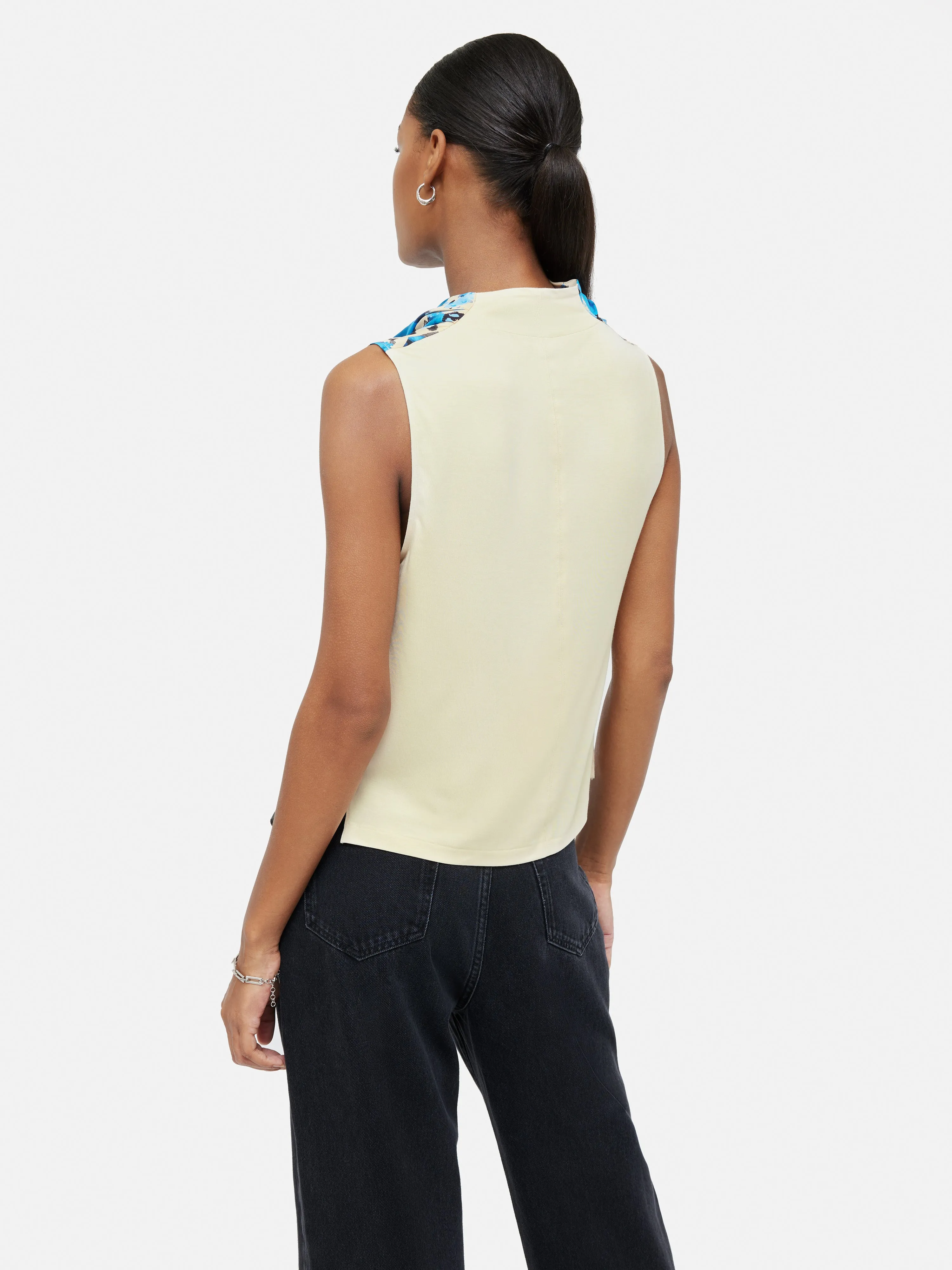 Clouded Leopard Silk Front Top | Blue sold by Jigsaw product image thumbnail 5