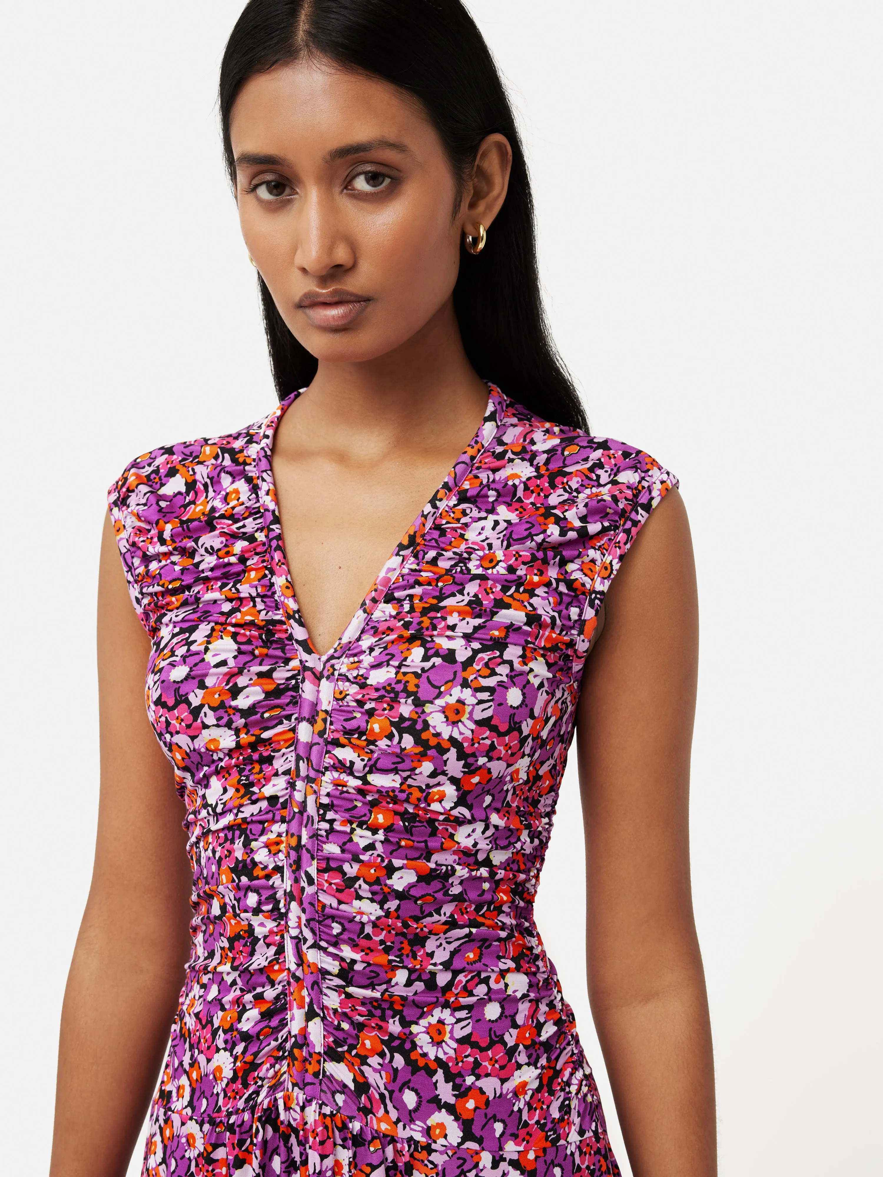 Vintage Floral Ruched Dress | Purple sold by Jigsaw product image thumbnail 2