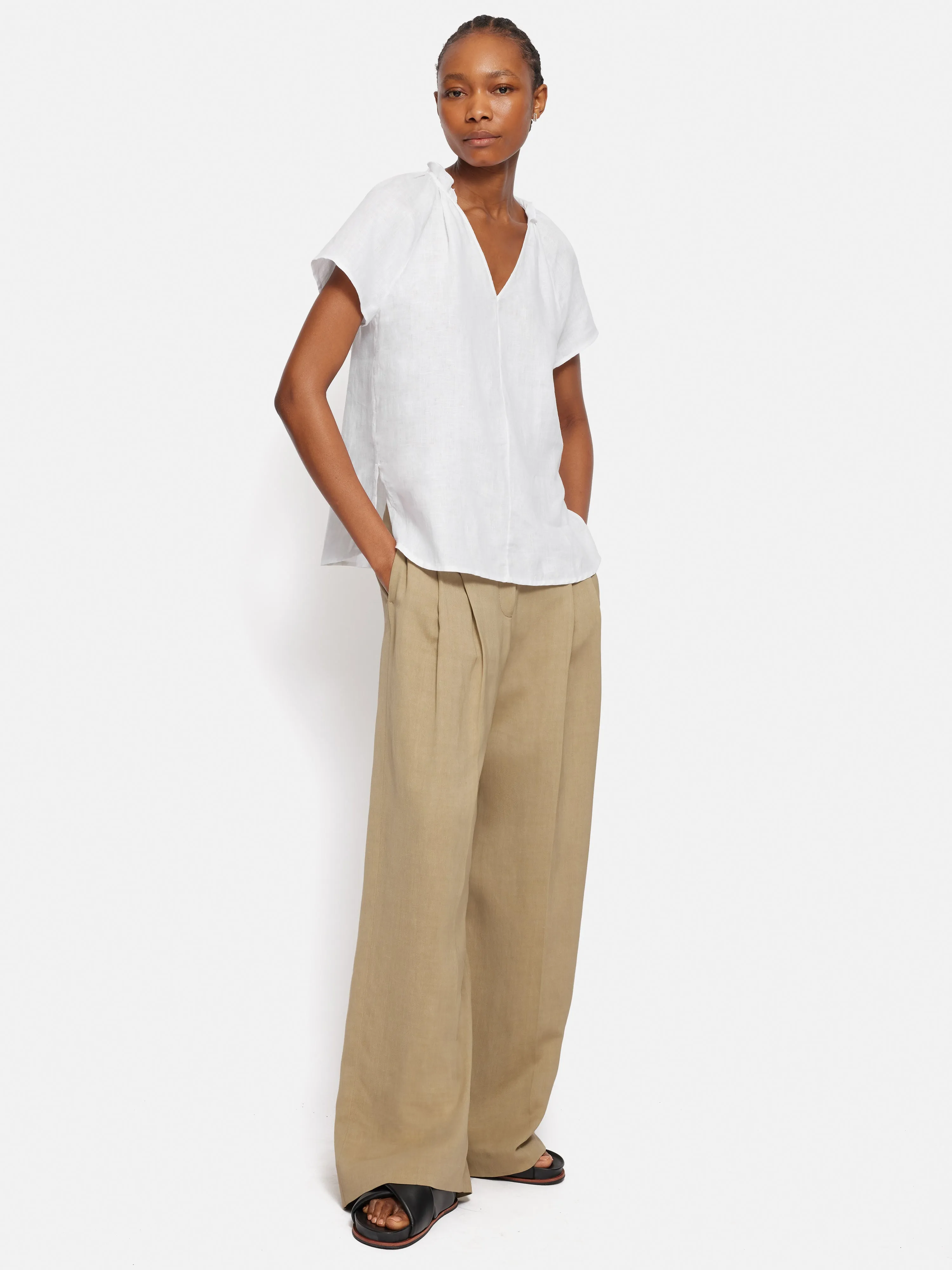 Light Linen Shell Top | White sold by Jigsaw product image thumbnail 3