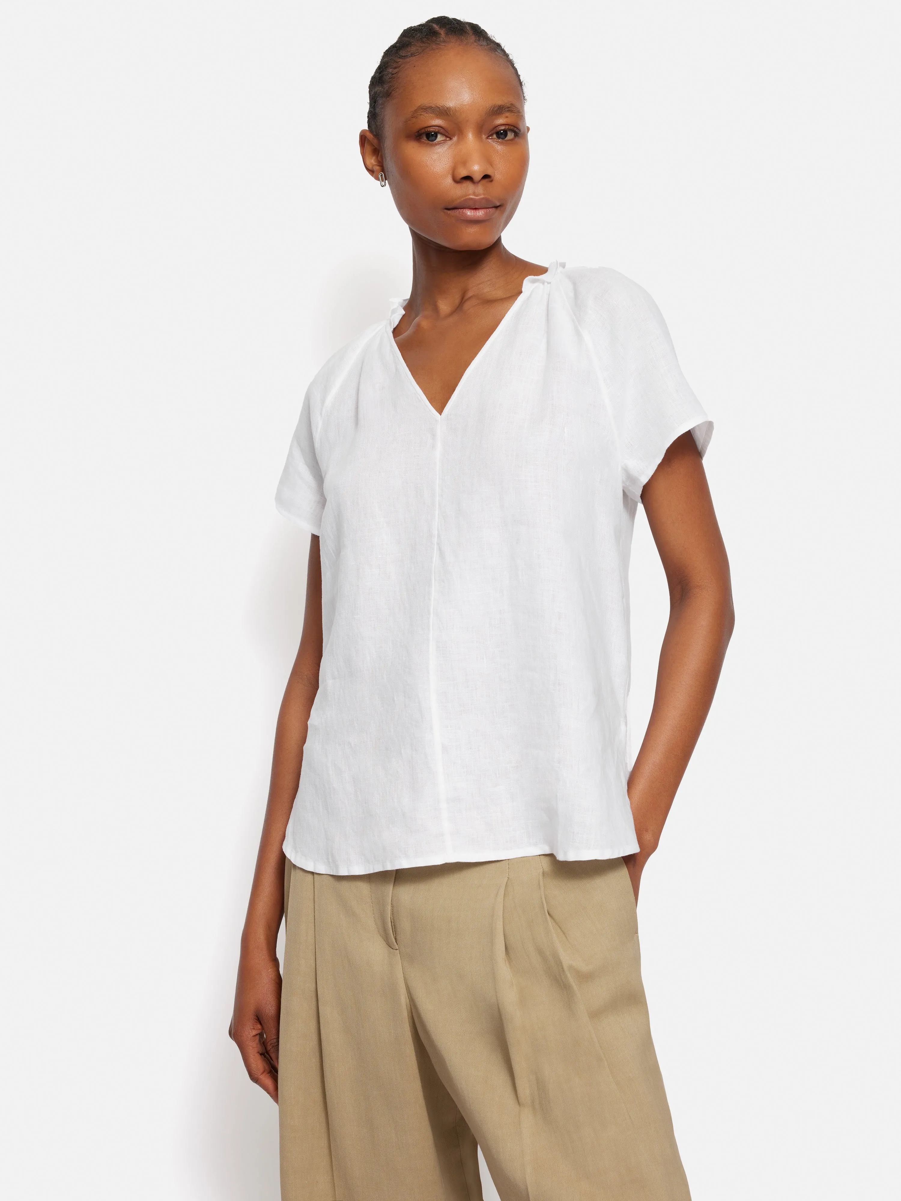 Light Linen Shell Top | White sold by Jigsaw