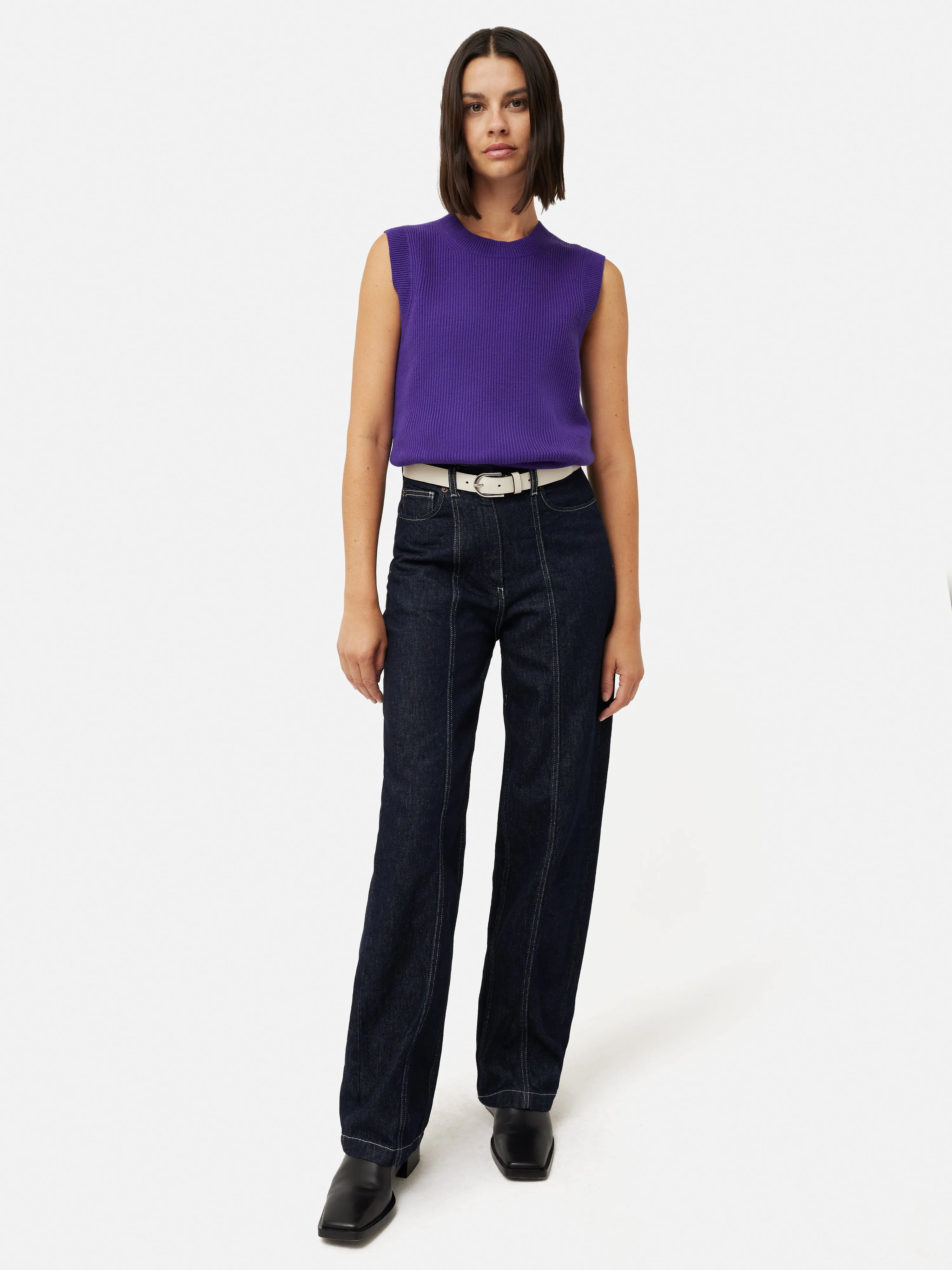 Cotton Blend Crew Tank | Purple sold by Jigsaw product image thumbnail 2