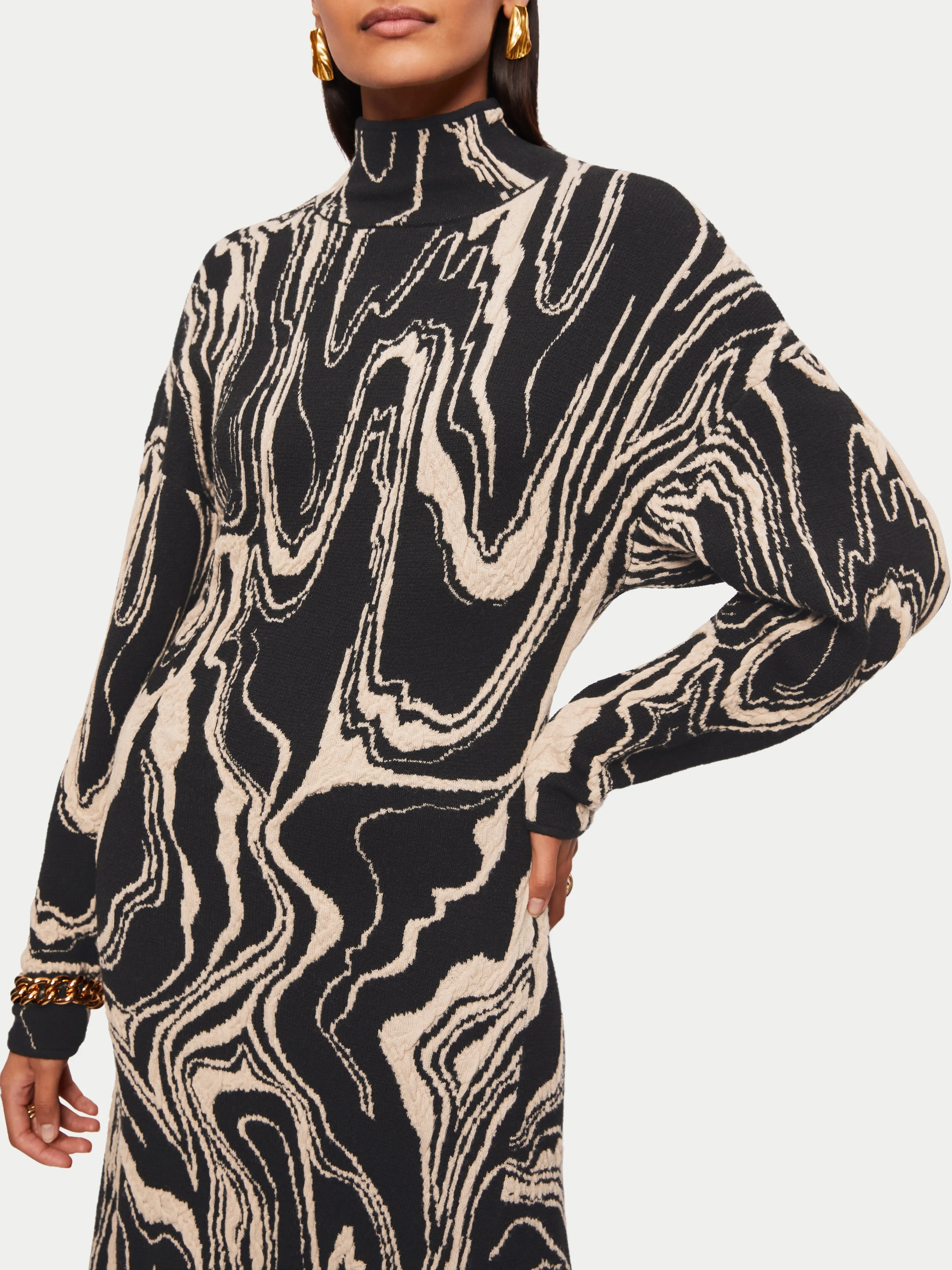 Rock Swirl Knitted Dress | Black sold by Jigsaw product image thumbnail 5