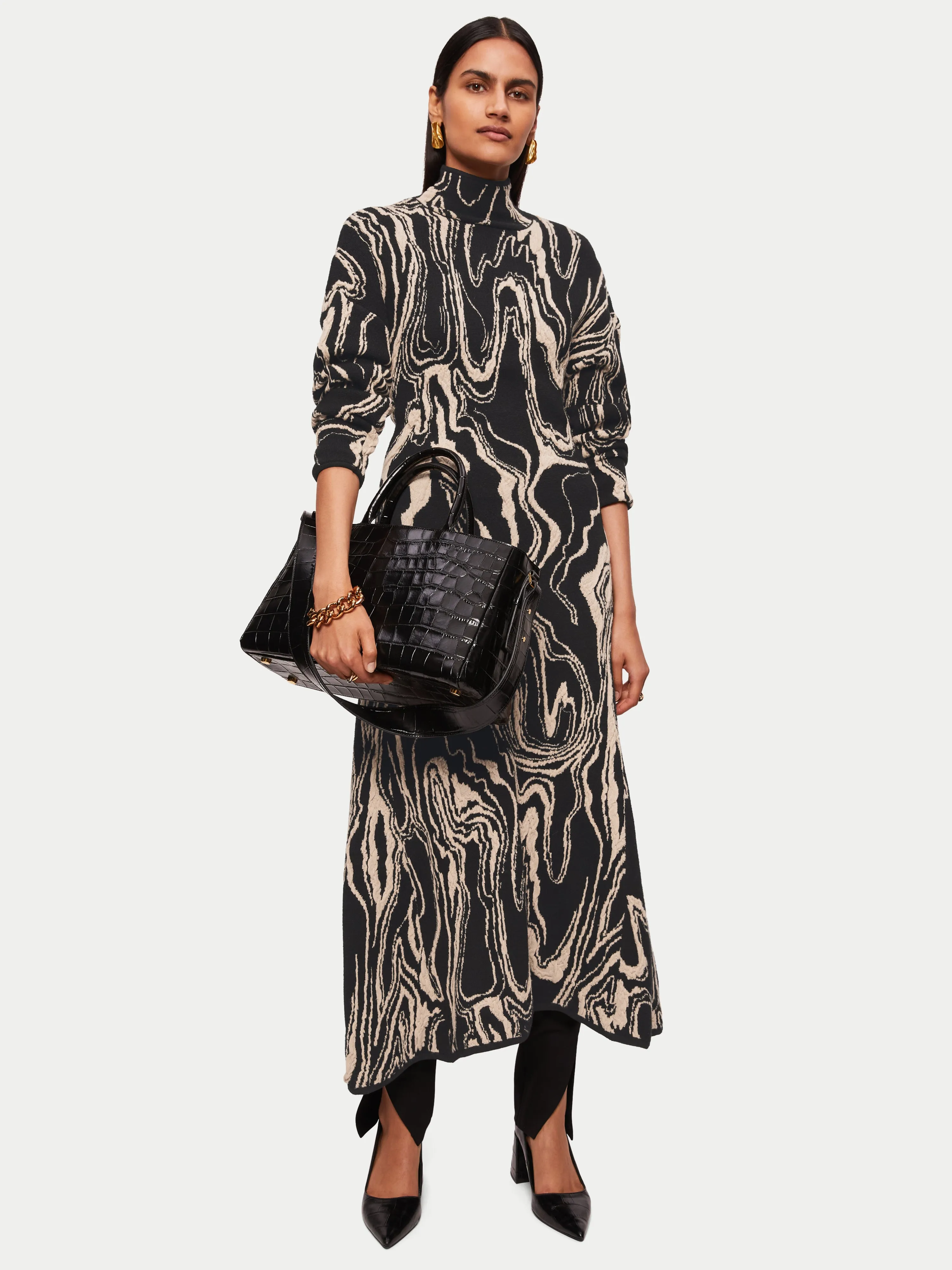 Rock Swirl Knitted Dress | Black sold by Jigsaw product image thumbnail 4