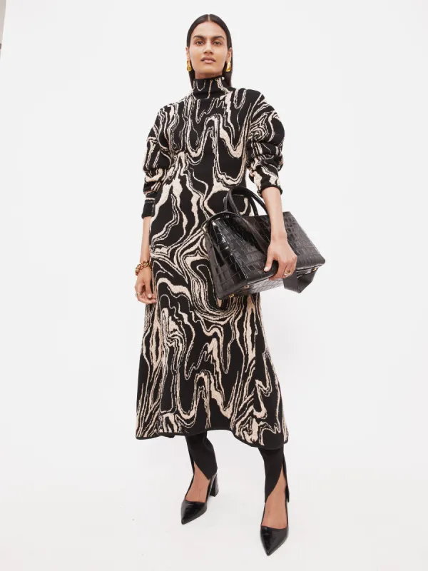 Rock Swirl Knitted Dress | Black made by Jigsaw