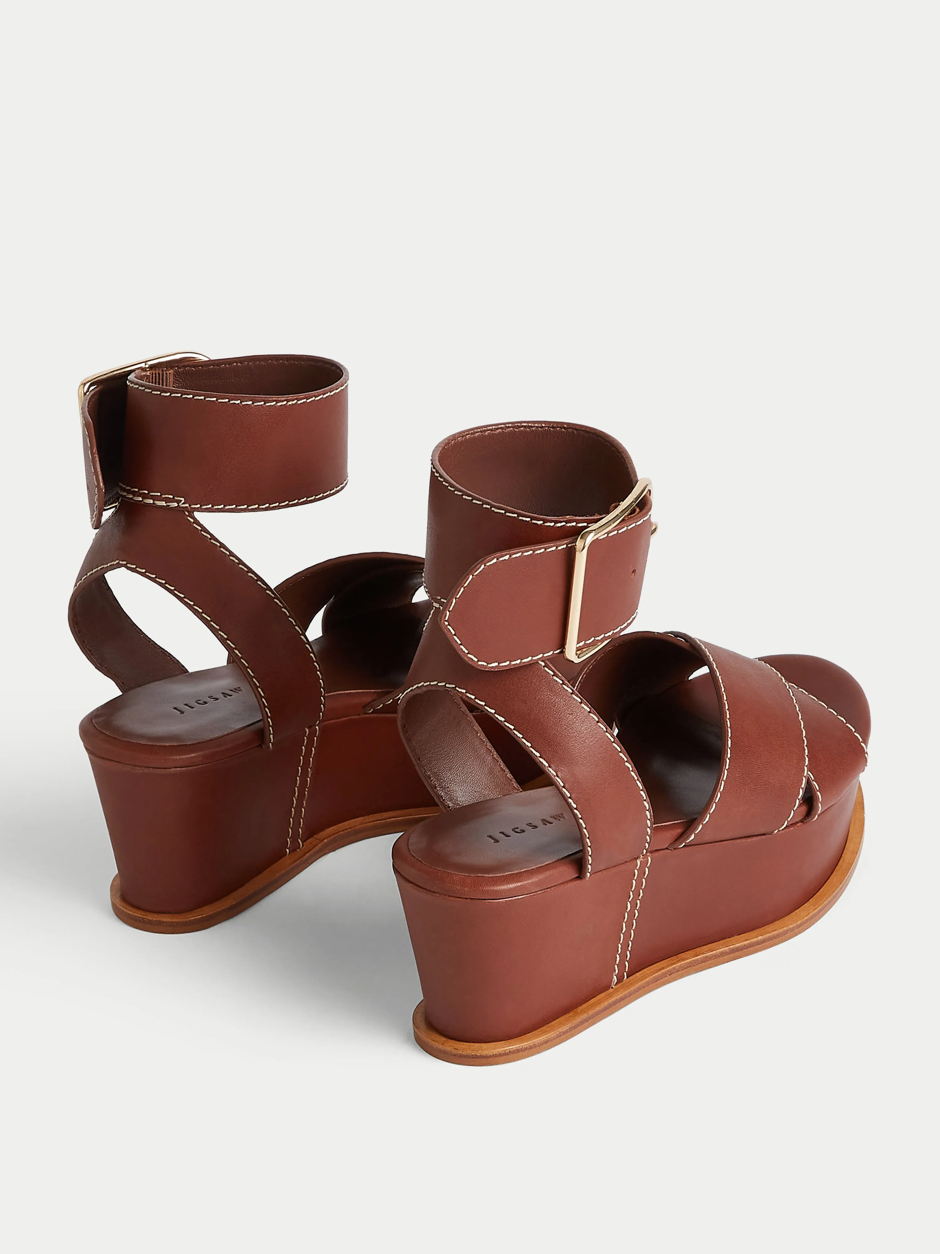 Ives Leather Wedge | Tan sold by Jigsaw product image thumbnail 4