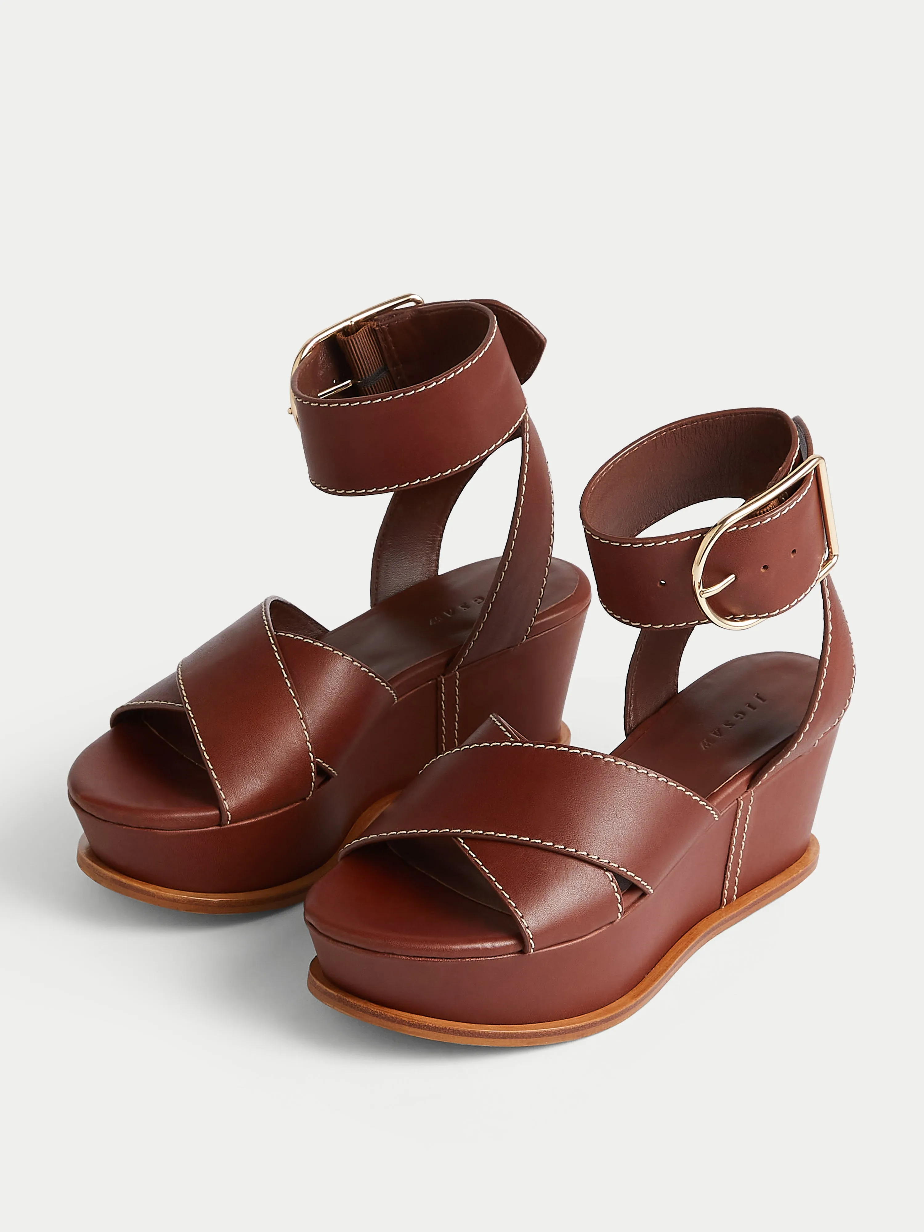 Ives Leather Wedge | Tan sold by Jigsaw product image thumbnail 2