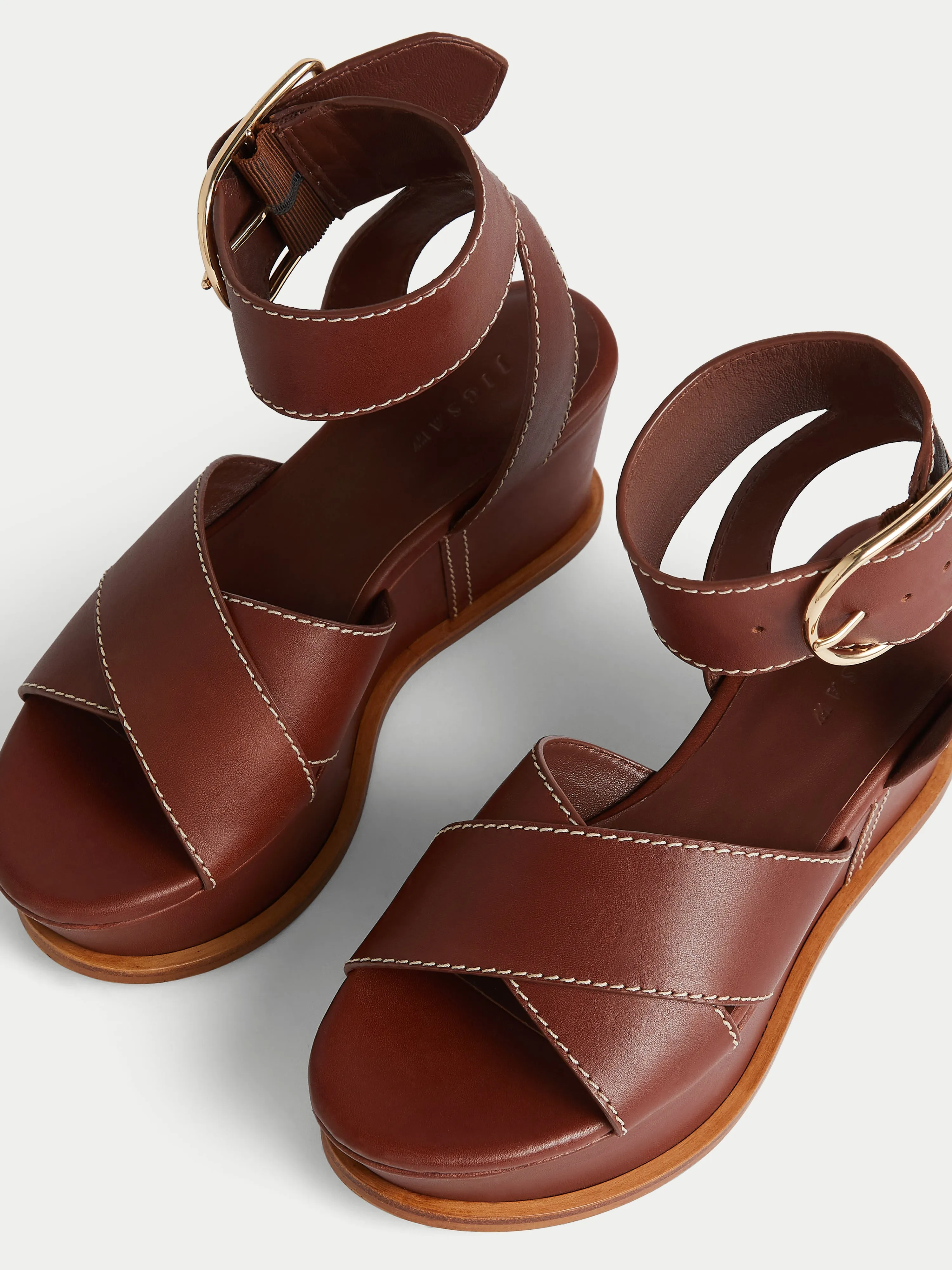 Ives Leather Wedge | Tan sold by Jigsaw product image thumbnail 3