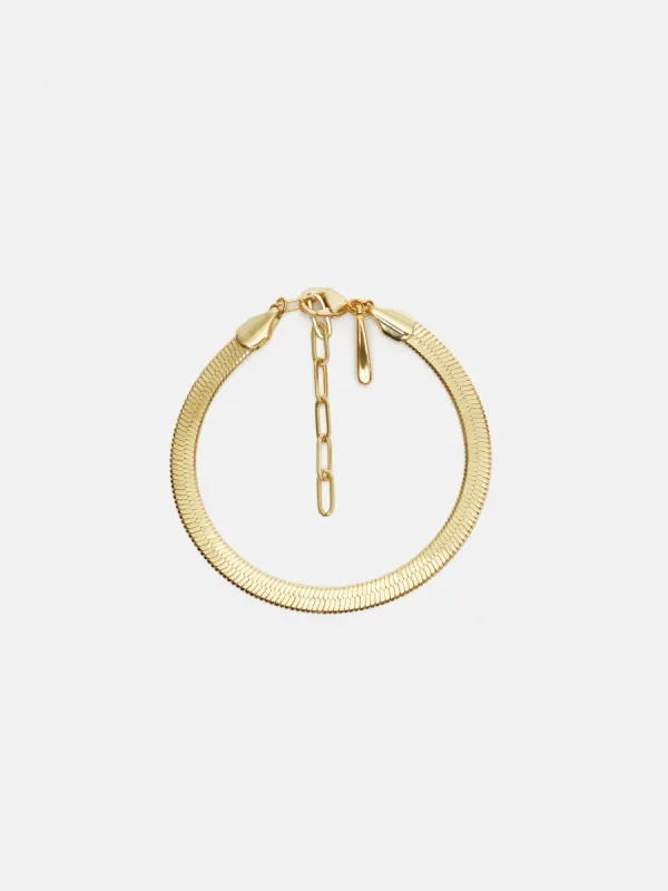 Chunky Snake Chain Bracelet | Gold sold by Jigsaw