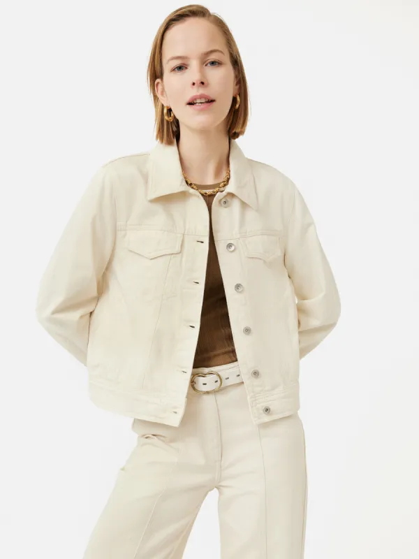 Denim Jacket | Cream sold by Jigsaw